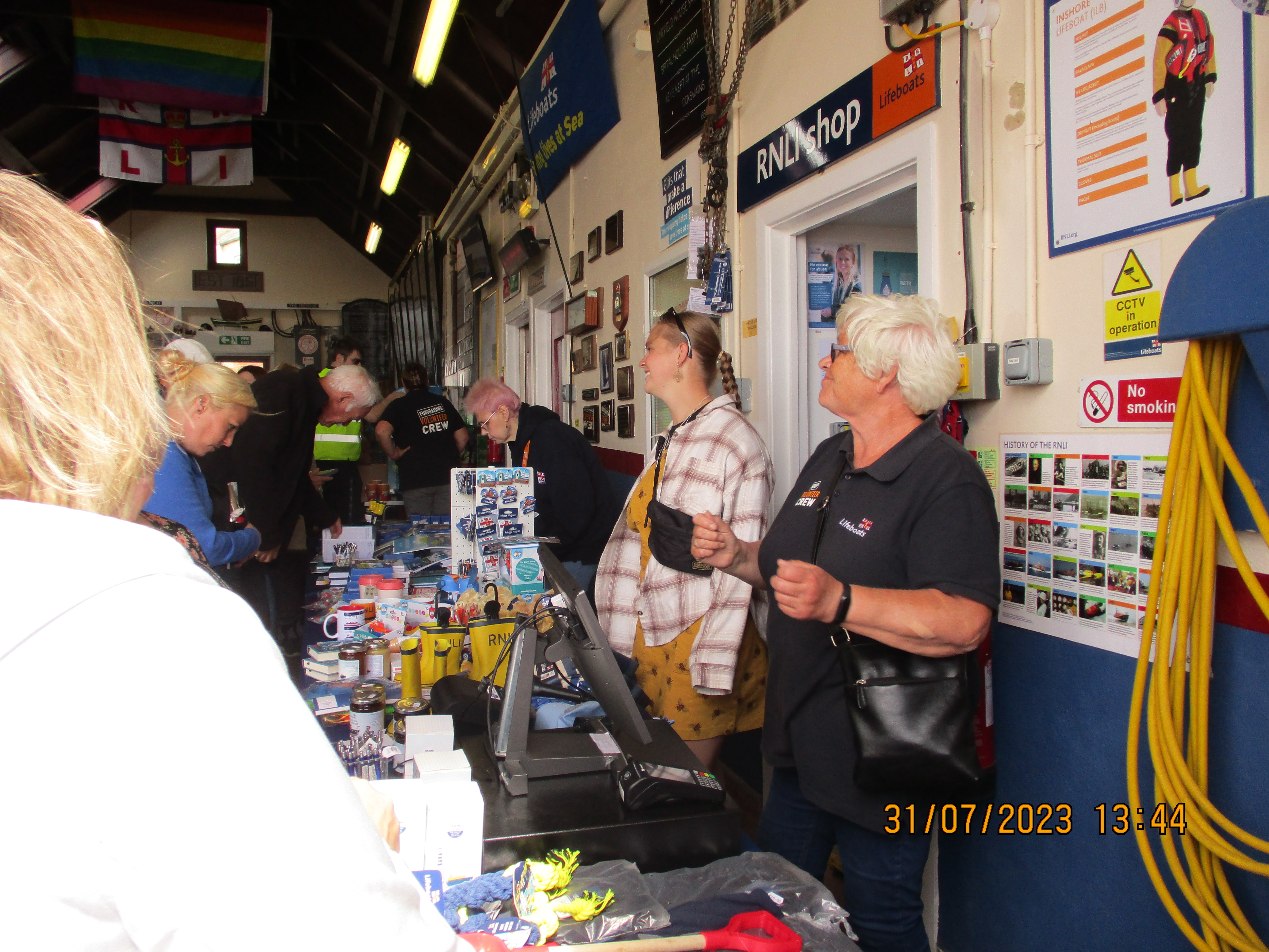 Shop team busy and sheltered in the boathouse