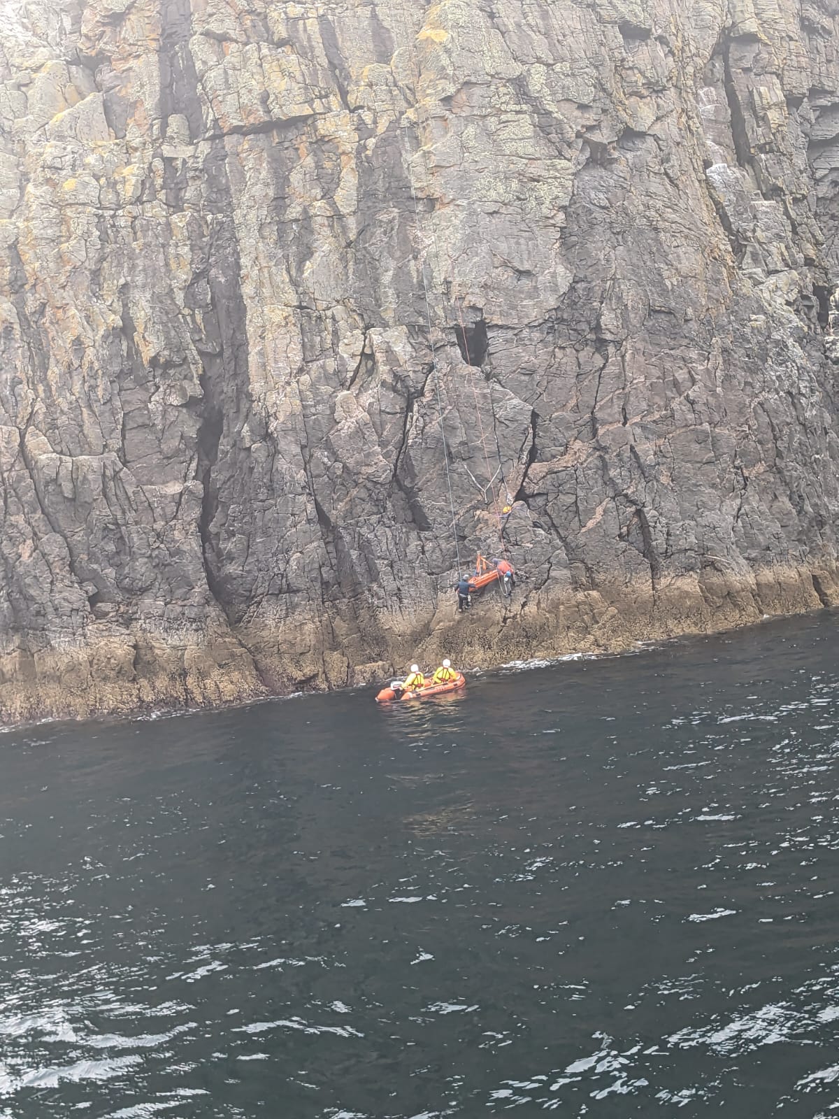 The casualty was airlifted to hospital by the UK Coastguard helicopter
