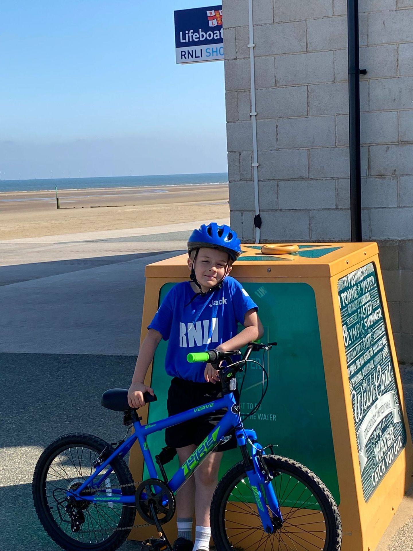 Jack Clews at start of his sponsored cycle ride