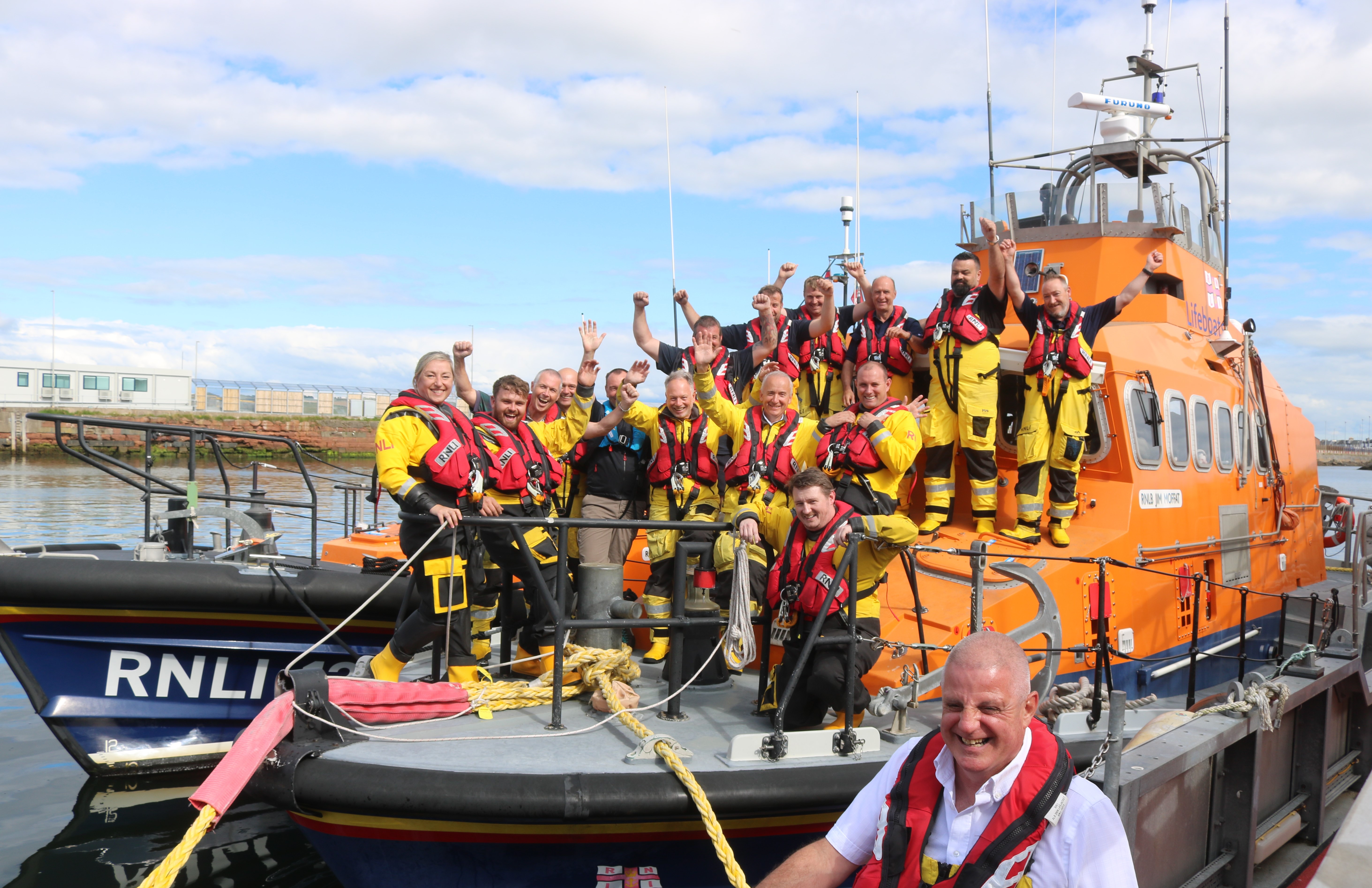 Joe and the crews of Troon and Girvan RNLI lifeboats