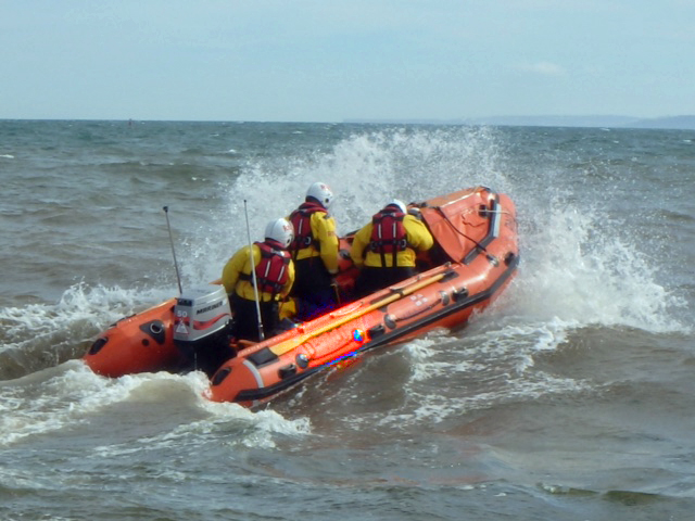 Exmouth inshore lifeboat in action