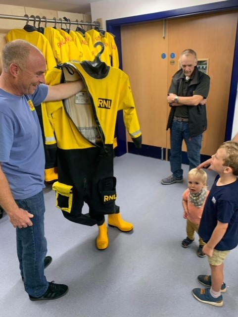 Recent visit to Wells RNLI station for Otto, Rufus and Casper to learn about the station and the life saving work of the RNLI