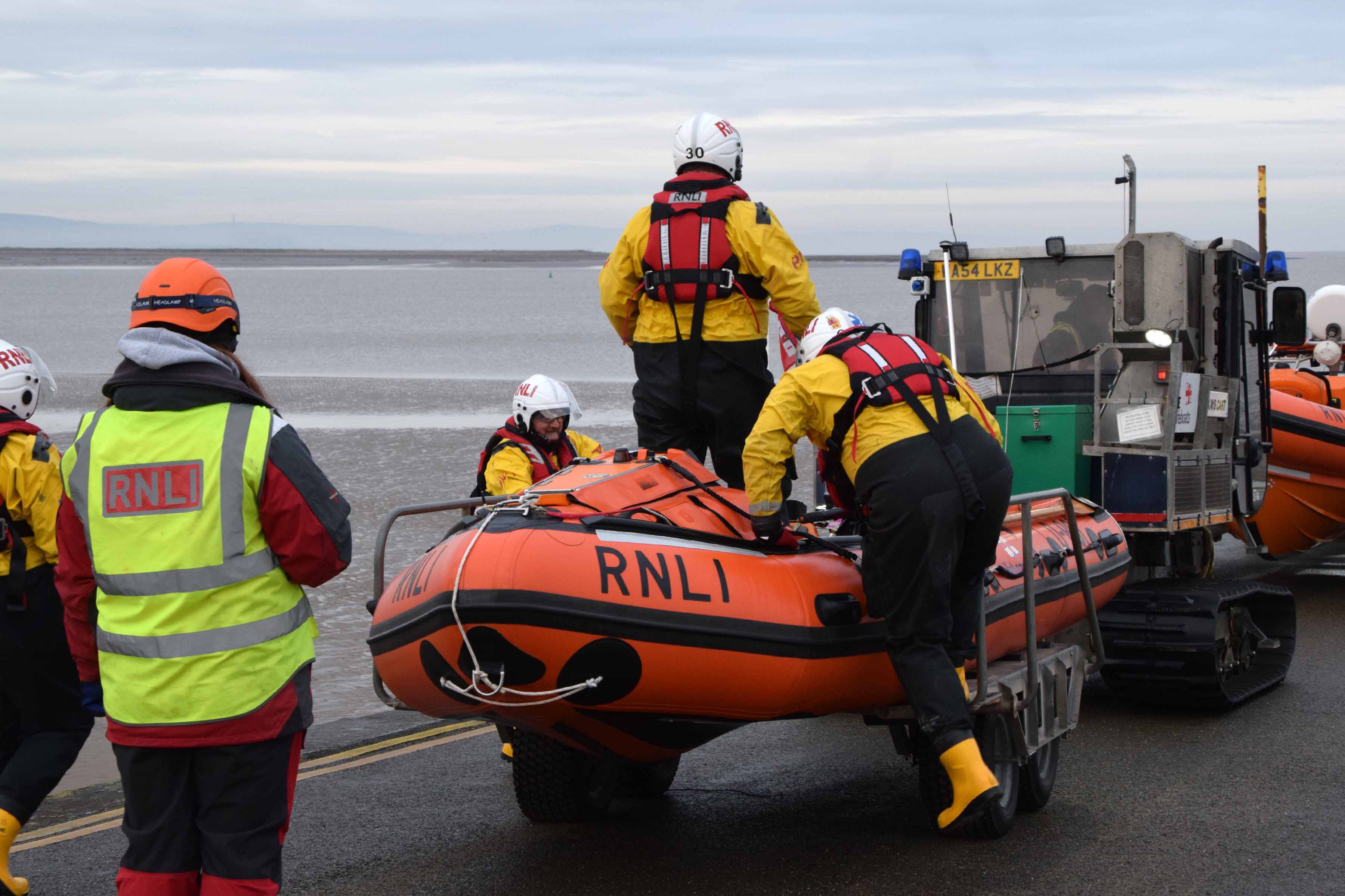 Launching our D class lifeboat from Burnham-on-Sea jetty