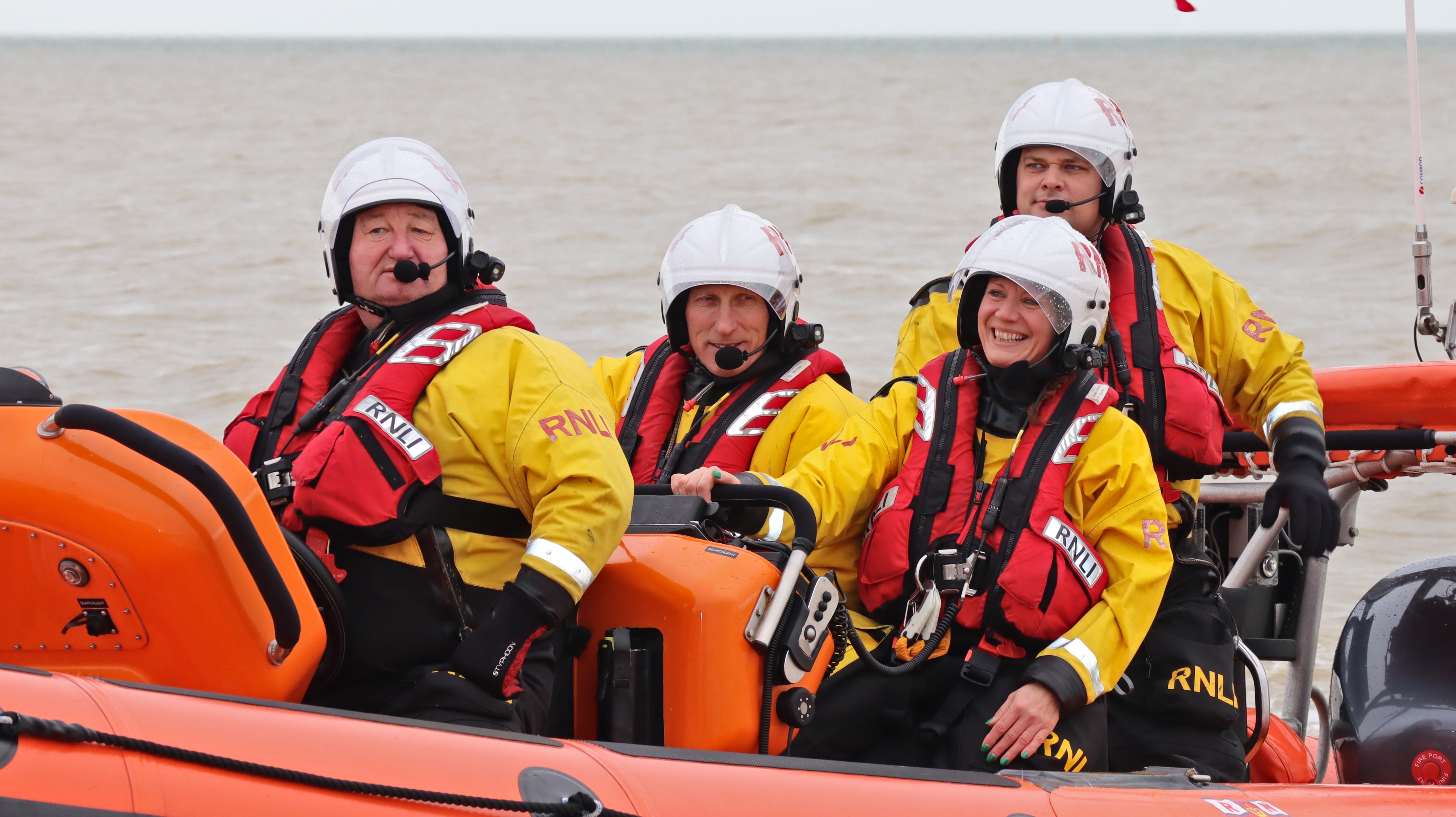 Littlehampton RNLI volunteer crew Ivan Greer, Andy Harris, Bea Homer and Adam Grummett kept dippers safe