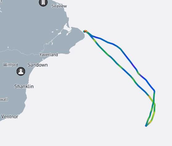 Shows the AIS track of RNLB Alfred Albert Williams