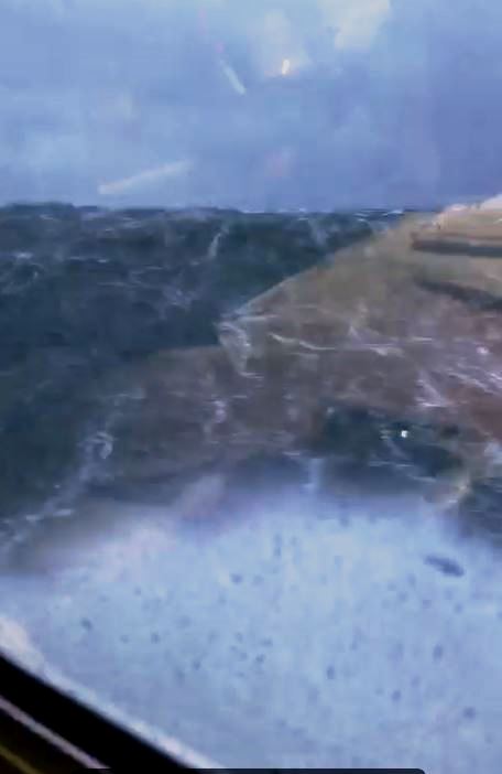 Photo of the sea state from the Navigator's window