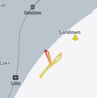 Photo of the AIS track of the Sandown &amp; Shanklin Independent Lifeboat