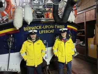 Left Robert Frost new Station Coxswain and John Campbell Second Coxswain