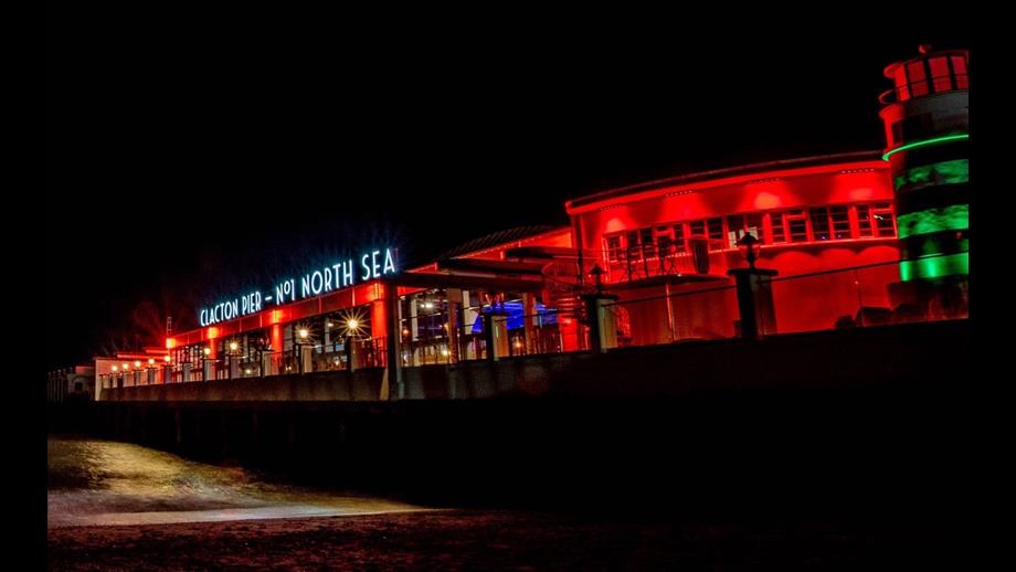 Clacton Pier at night - a dangerous place to be in or around the water.