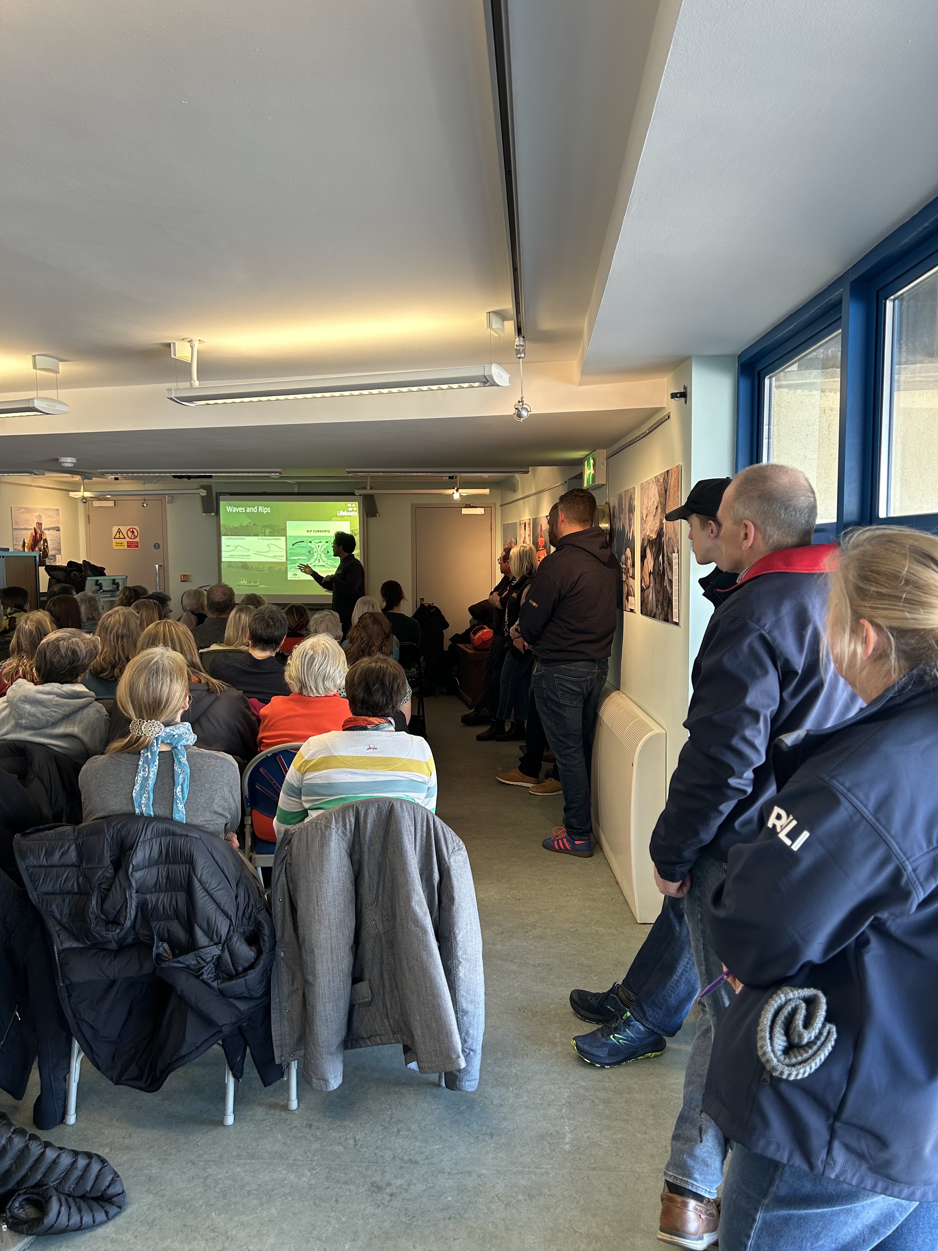 Liam Fayle-Parr, giving water safety talk at RNLI Cromer 