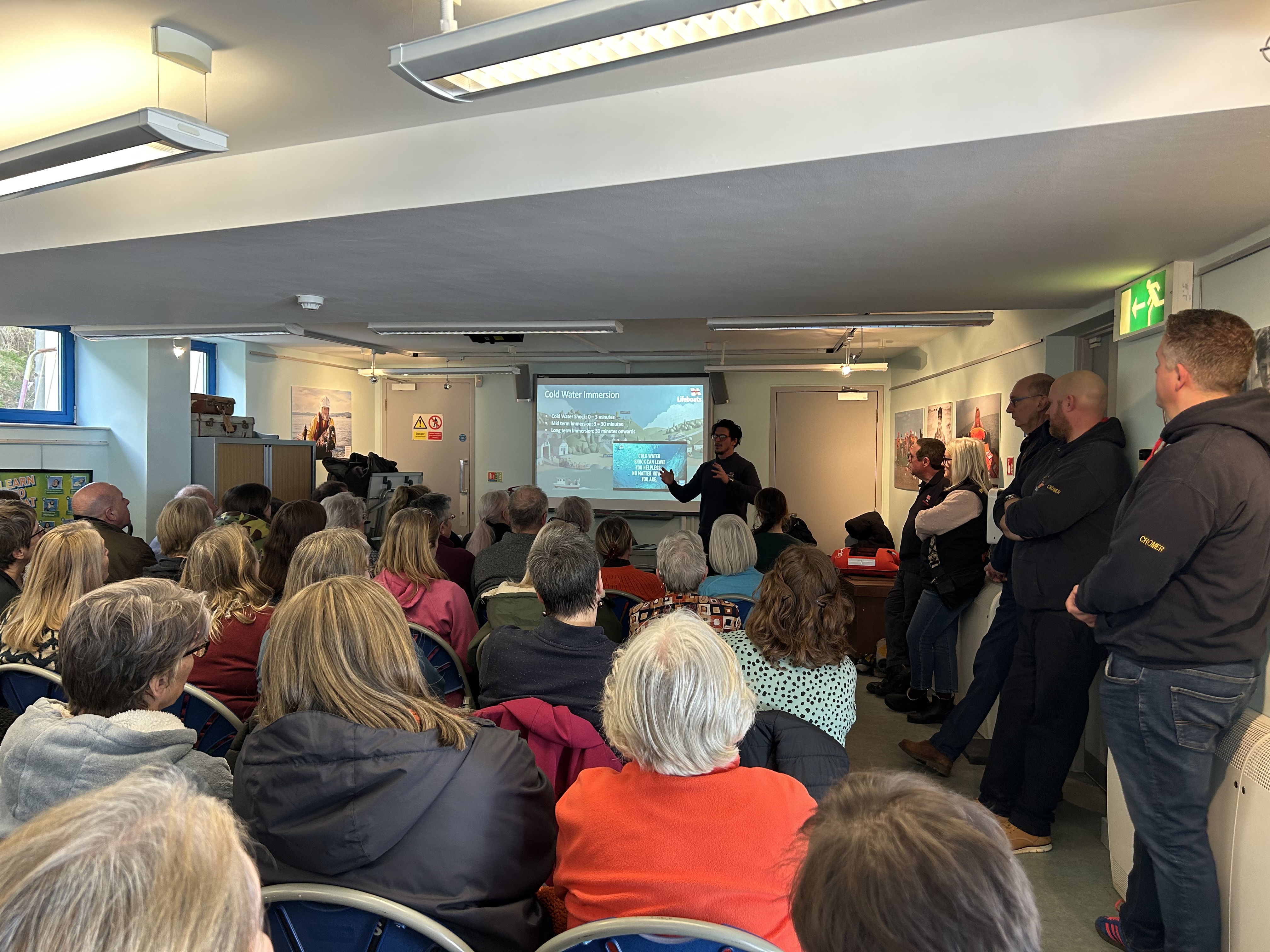 Liam Fayle-Parr, giving water safety talk at RNLI Cromer 
