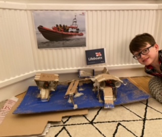 Stan Millar and his lifeboat diorama. 