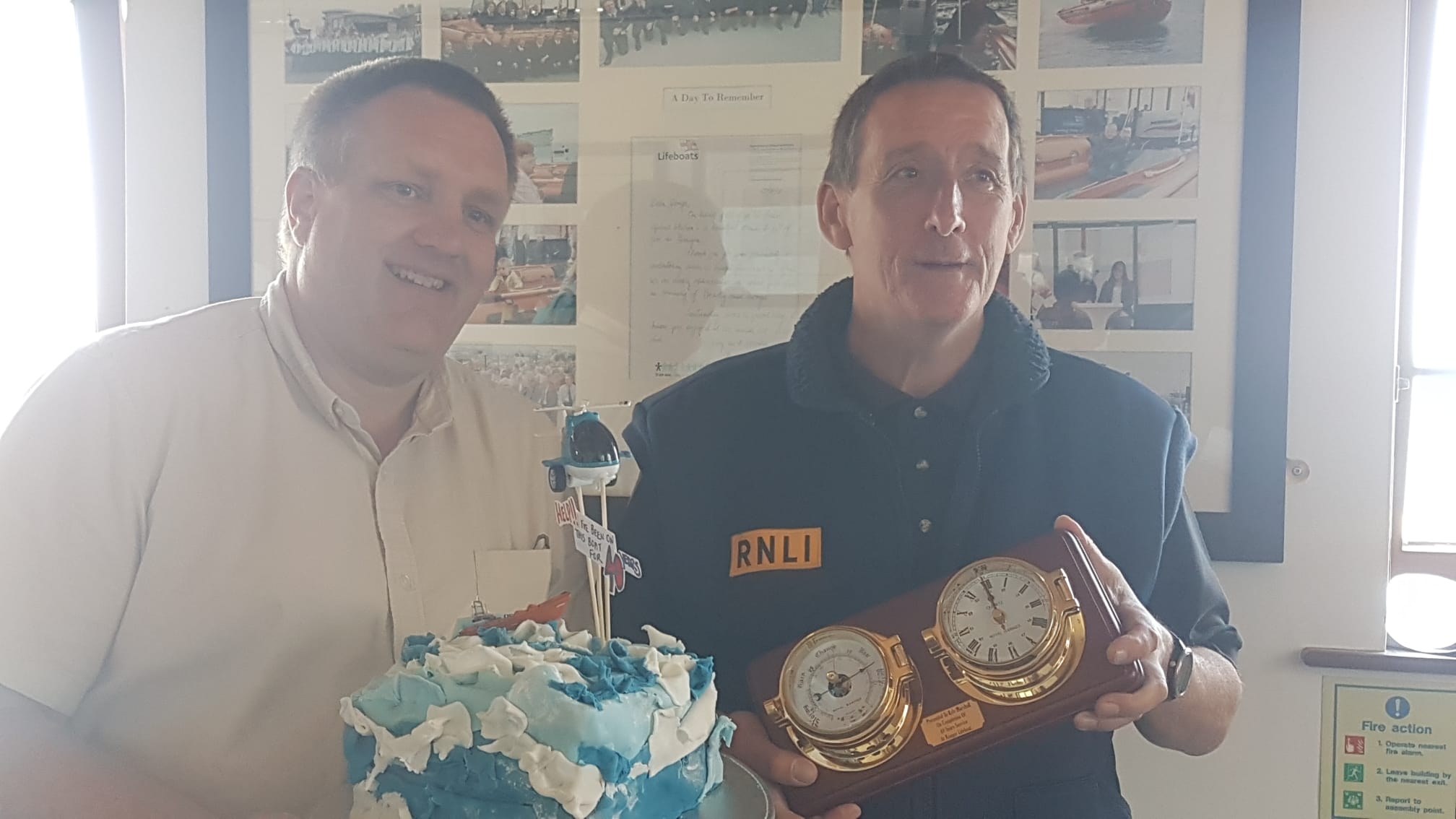 Bangor RNLI Lifeboat Operations Manager Byron Griffiths &amp; Kyle Marshall