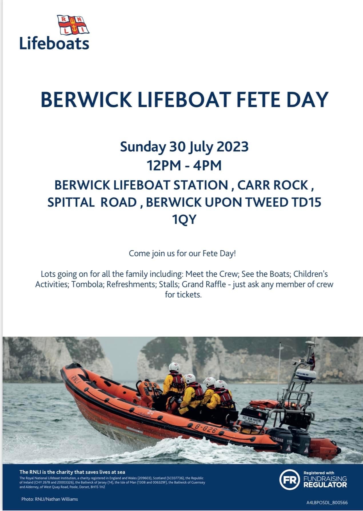 Come join us for a family fun day at Berwick upon Tweed lifeboat station