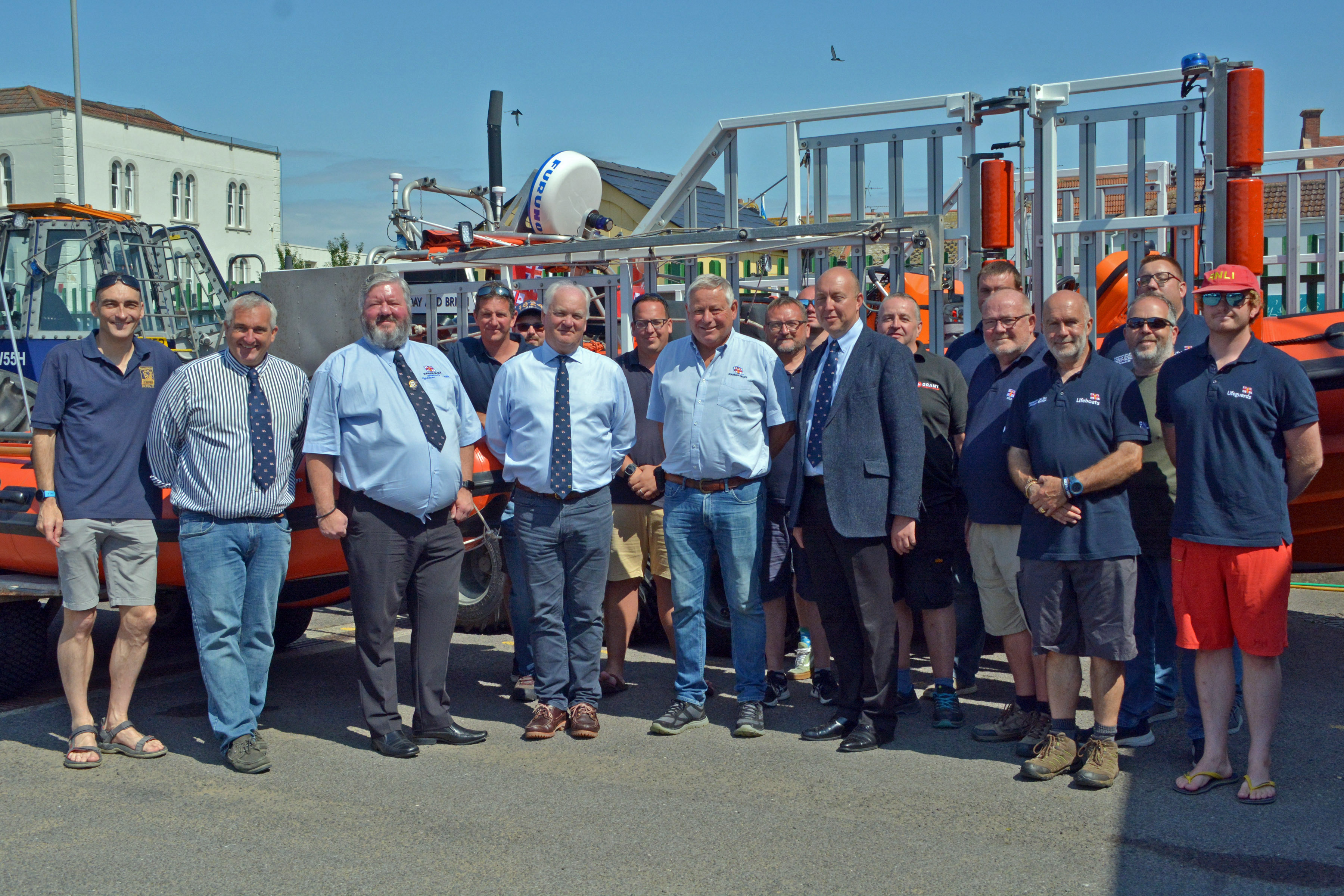 Mark Dowie with Burnham-on-Sea RNLI volunteers
