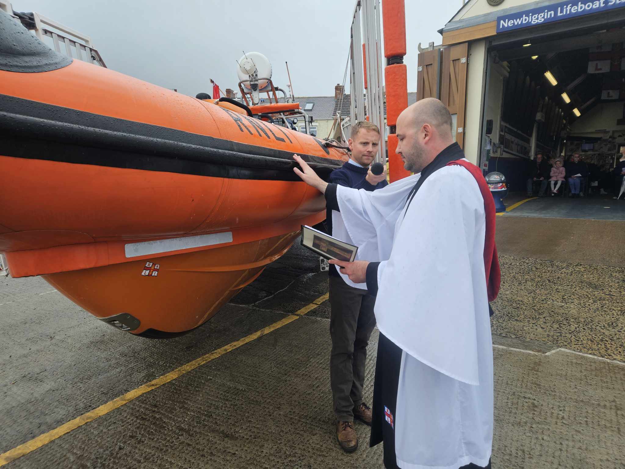 Blessing of the lifeboat by our Chaplain 