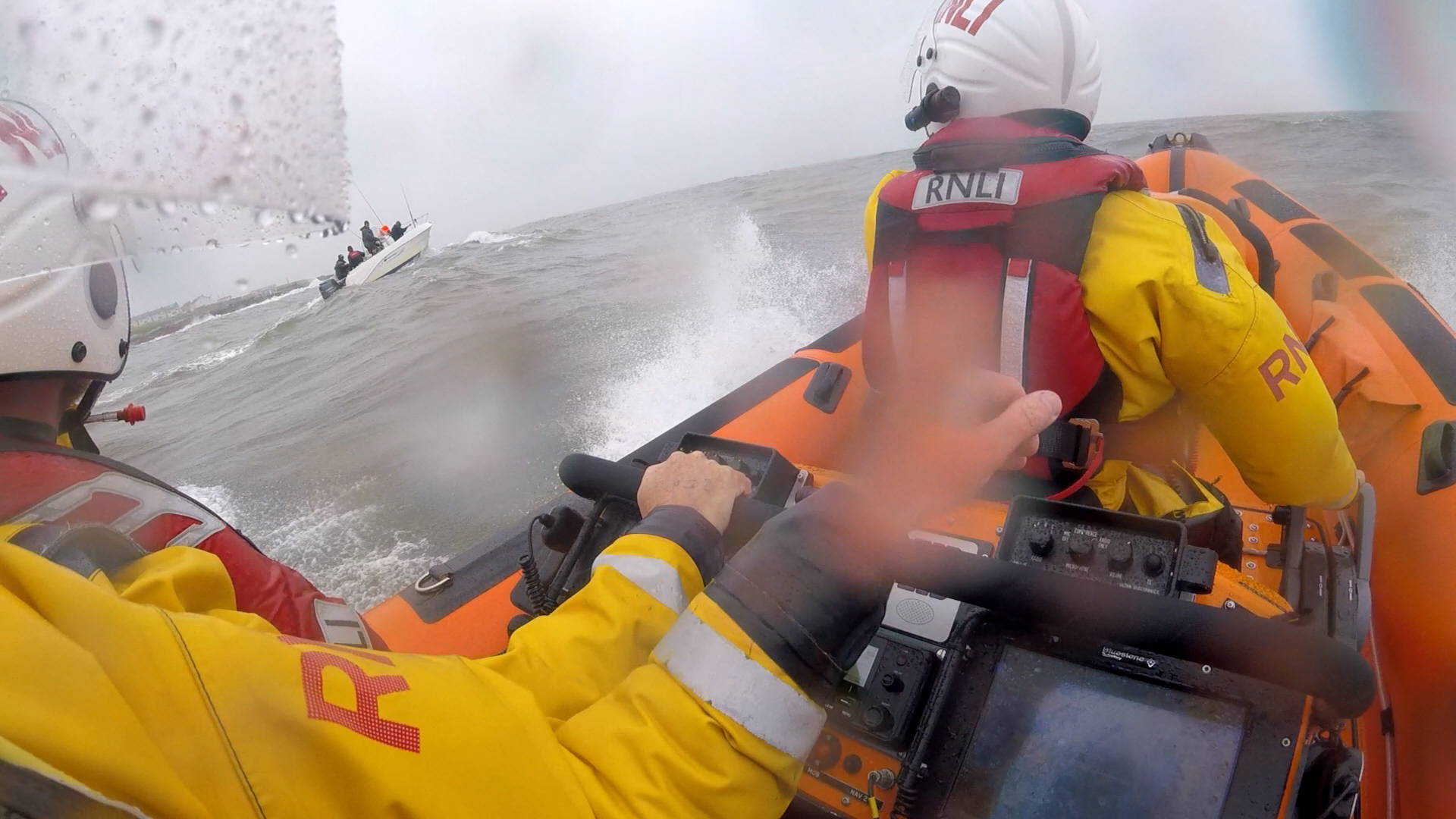 Skerries RNLI escorting the boat back to Skerries