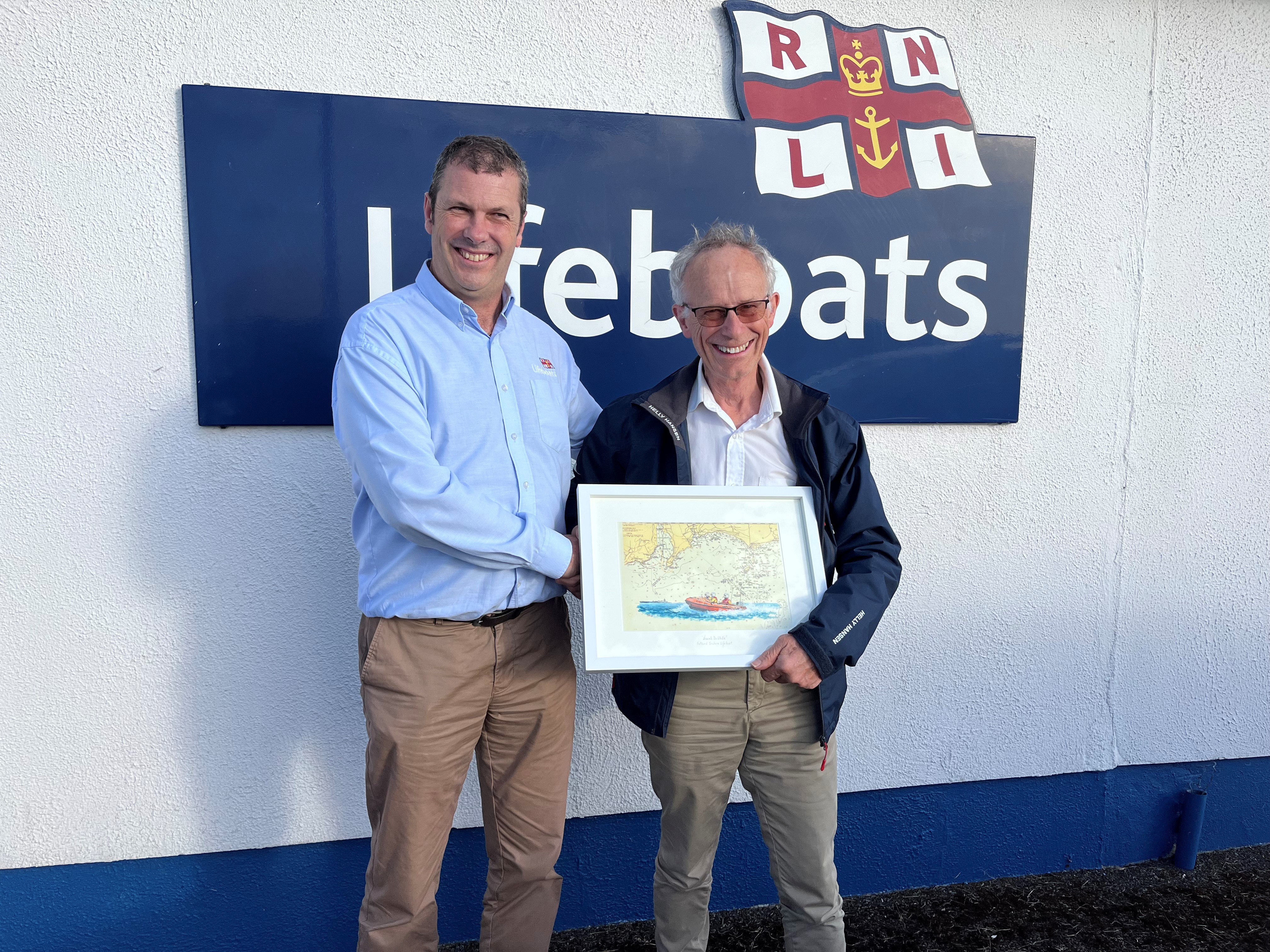 Owen Medland, Area Lifesaving Manager making a presentation to Dr.Cox