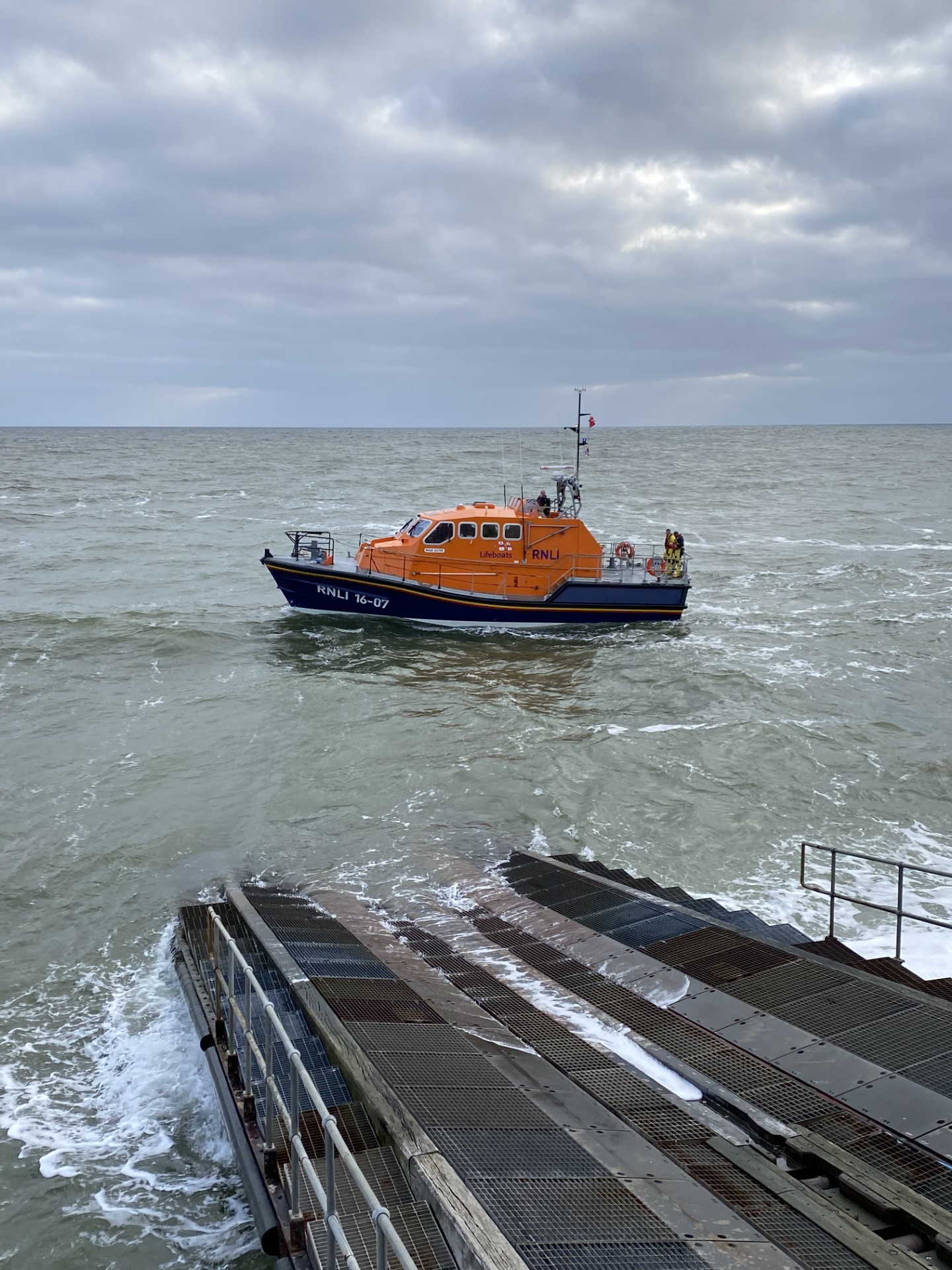 Cromer RNLI's ALB shortly after launch