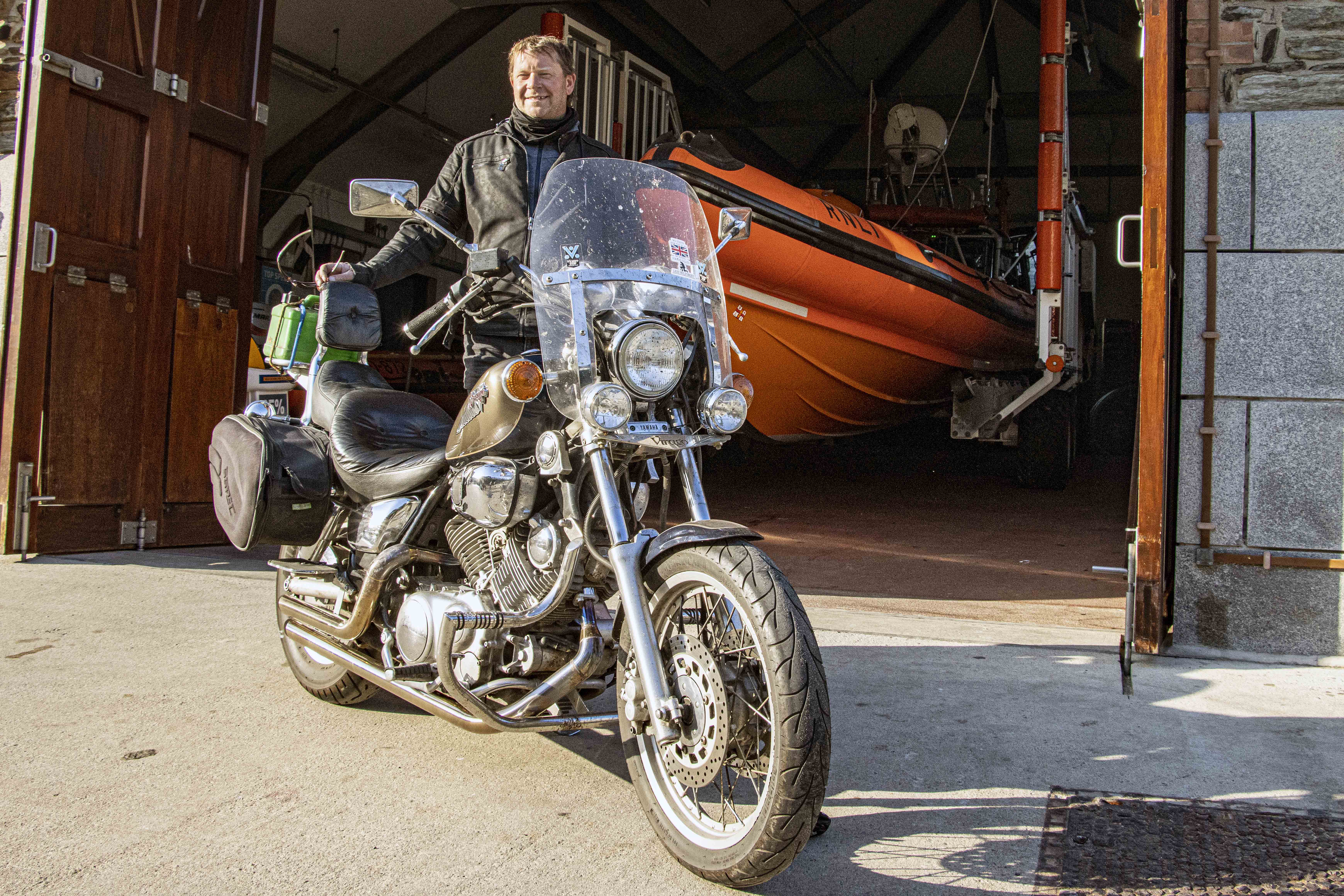 Chris Butters arriving at Looe Lifeboat Station