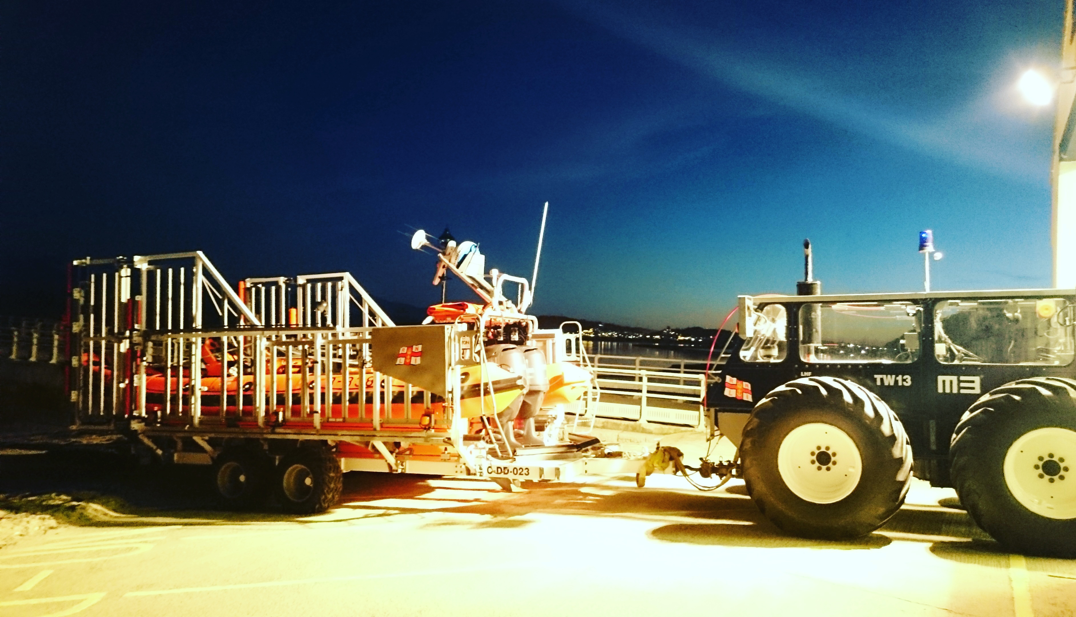 Beaumaris Inshore Lifeboat at night