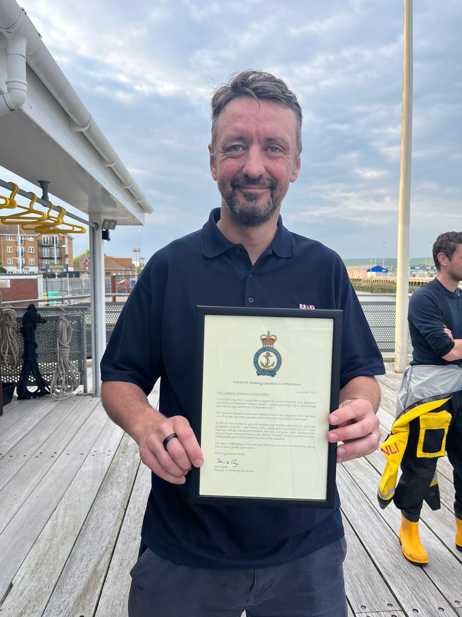 Chris Glasspool with his commendation