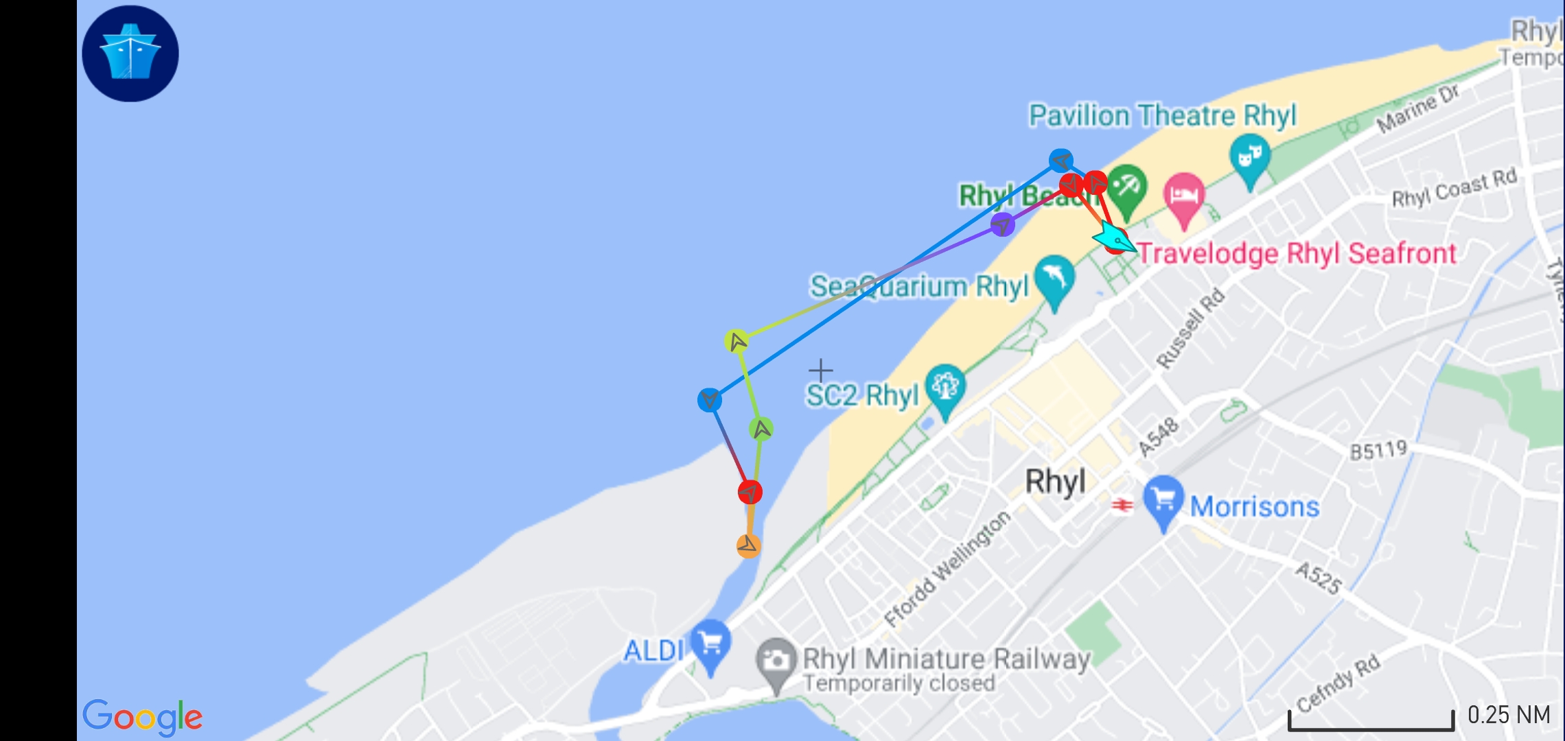 Track of Rhyl ILB 4.3.23