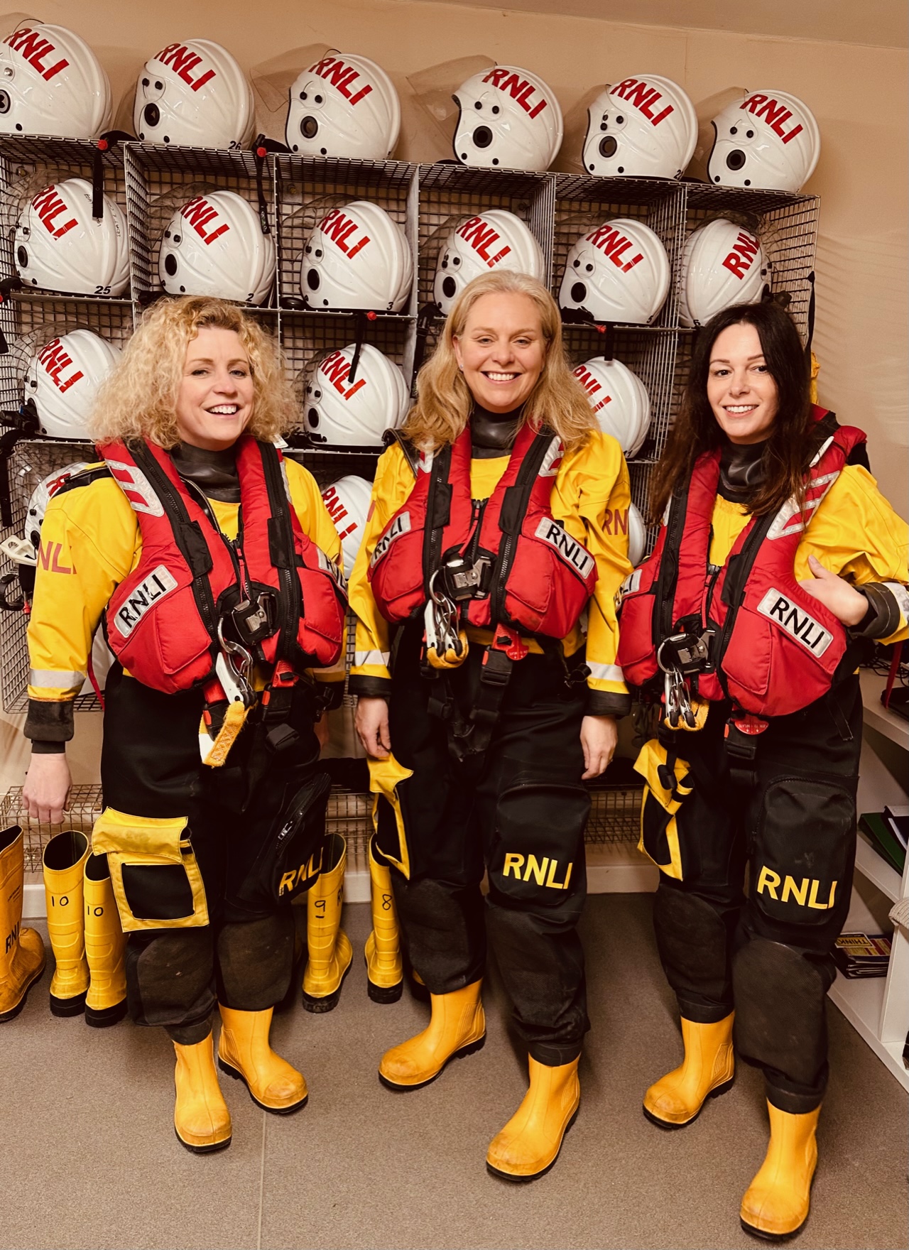 Three volunteer lifeboat crew mums