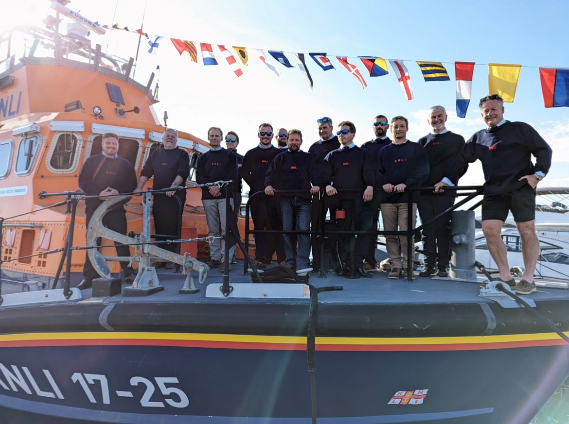 The Yarmouth and Calshot RNLI crews on board 'Eric and Susan Hiscock (Wanderer)'