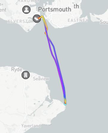 AIS track of the Alfred Albert Williams