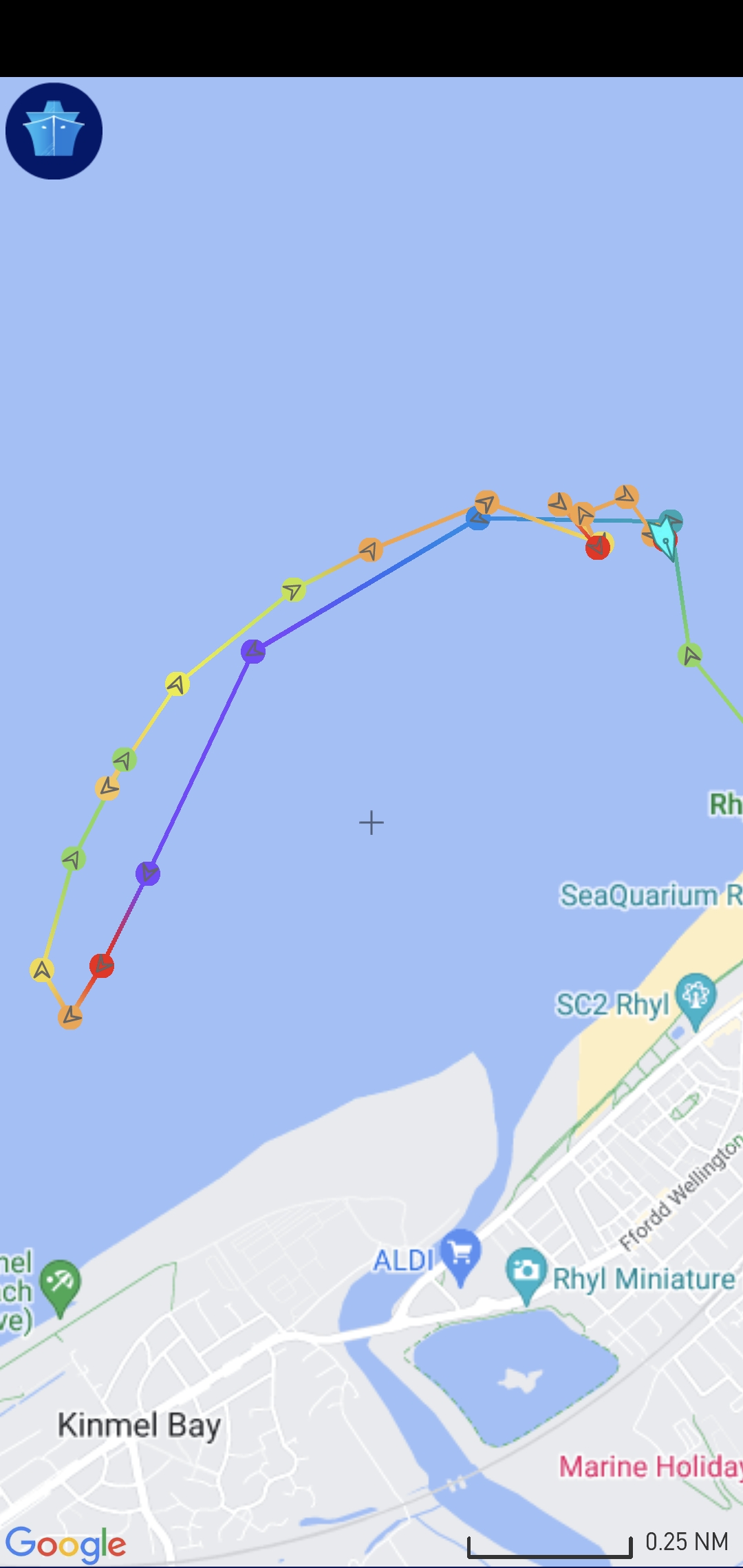 service to broken down vessel in evening