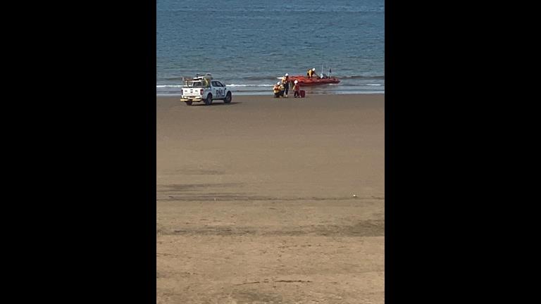 Lifeguards Carry Port Talbot RNLI and RNLI lifeguards carry out a joint exercise off ...