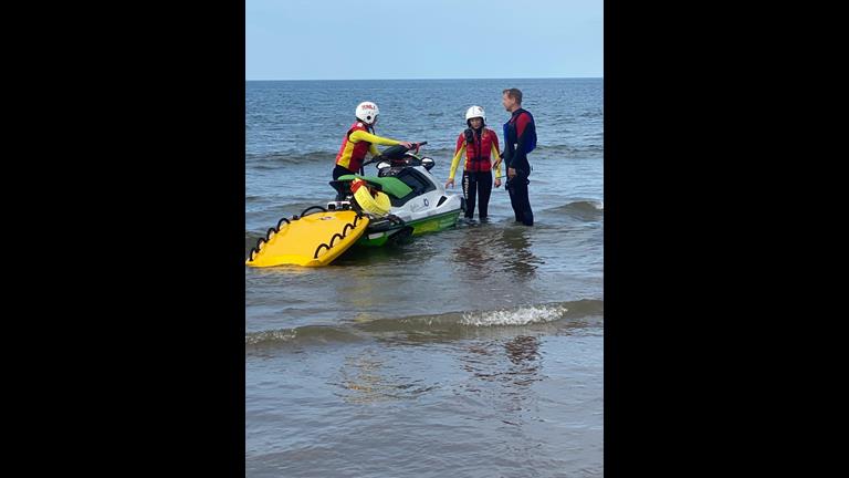 Lifeguards Carry Port Talbot RNLI and RNLI lifeguards carry out a joint exercise off ...