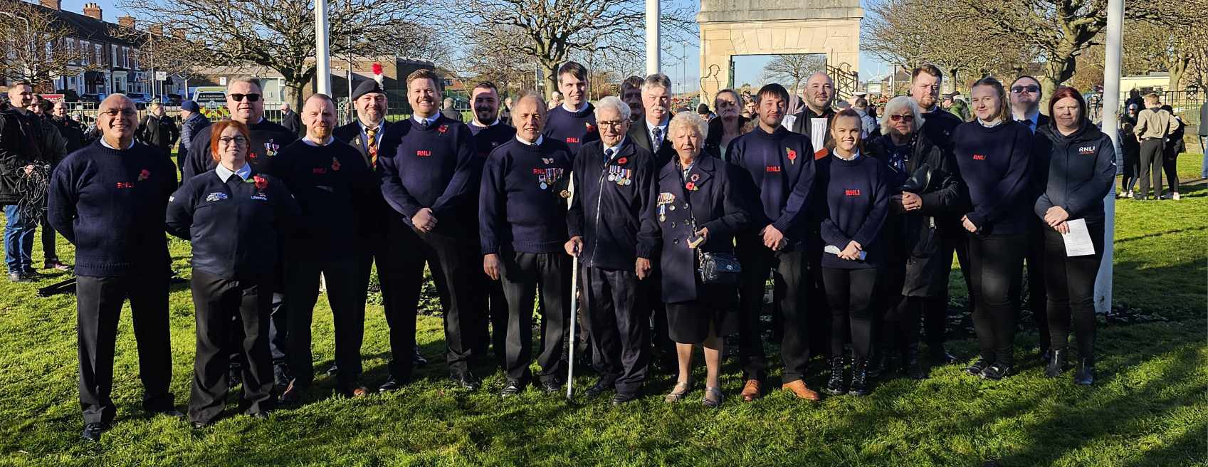 The Newbiggin volunteer team at the memorial