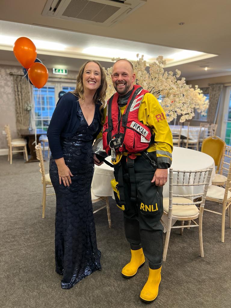 Leading Helm Jason Coombes with his wife Faye