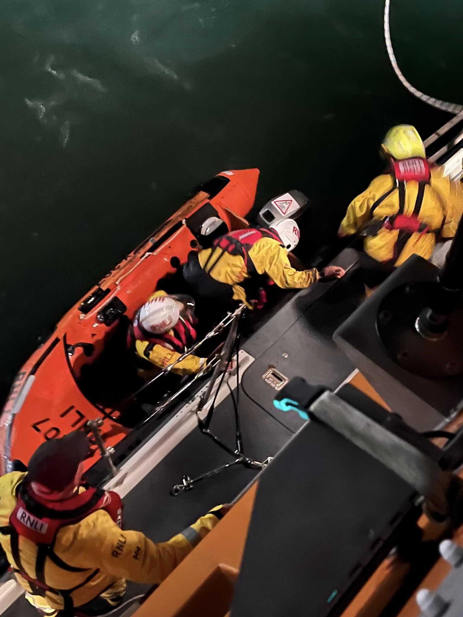 Y-class lifeboat with three volunteer crew