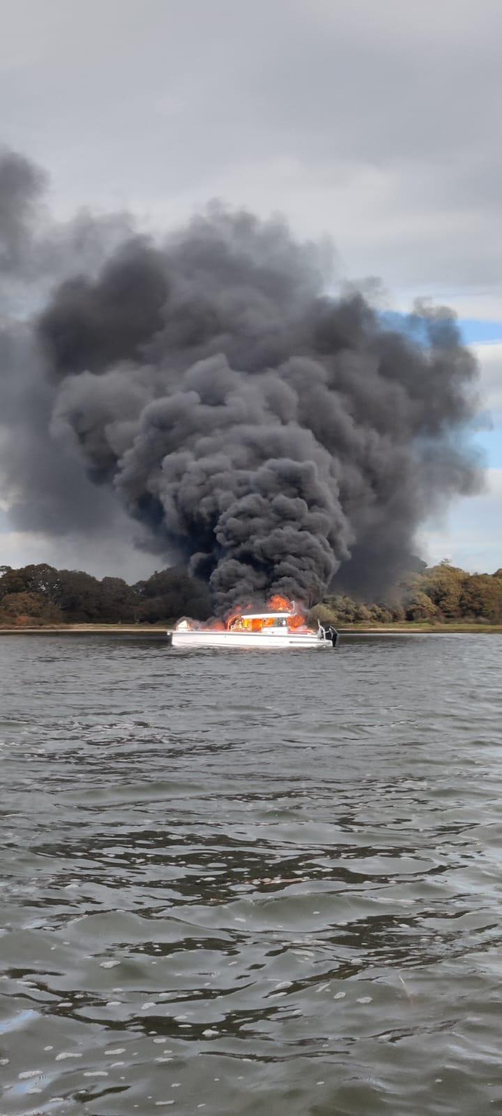Casualty vessel on fire