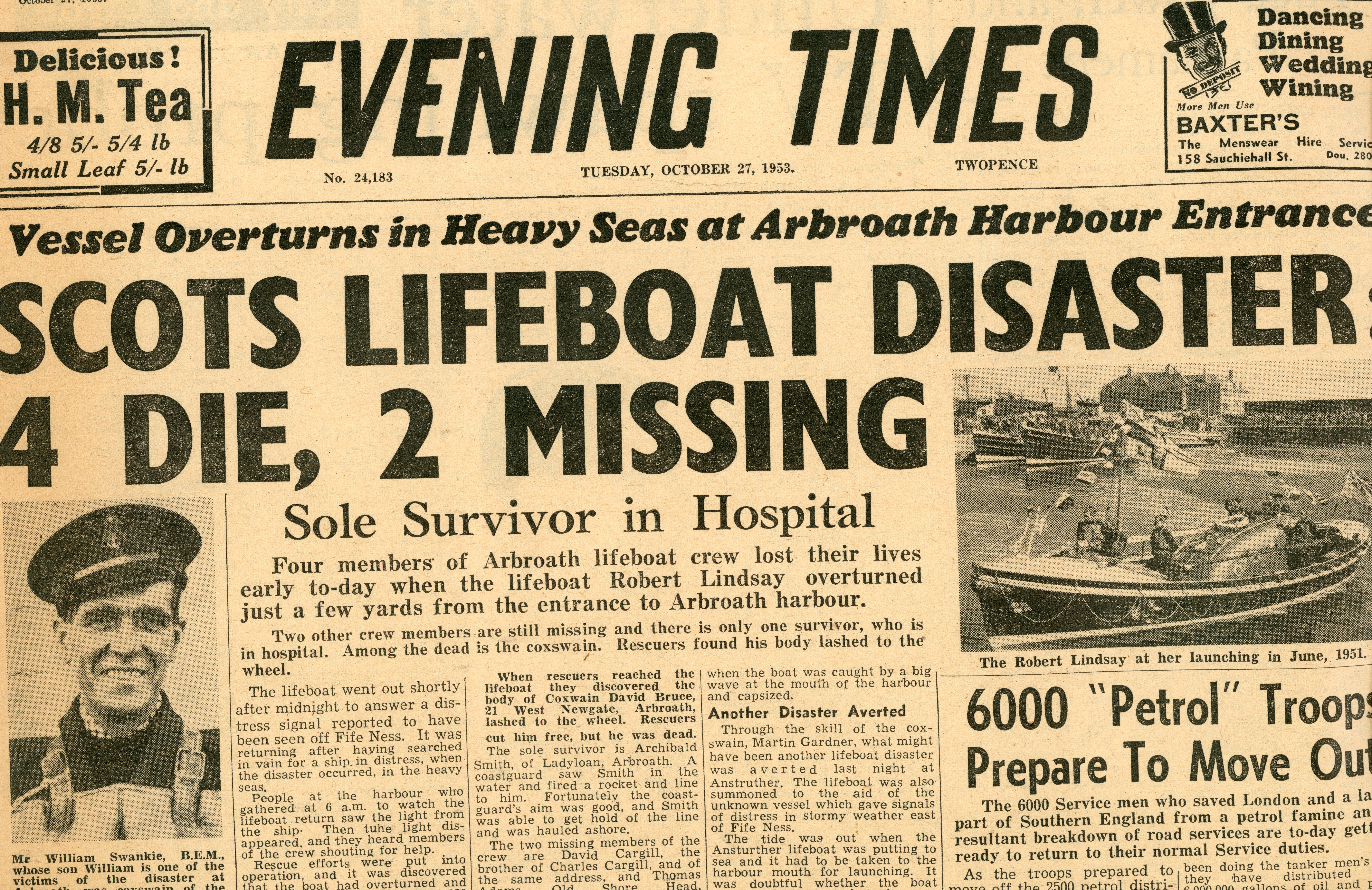 The tragedy rocks Tayside and Angus as desperate efforts are made to locate the missing crew members.
