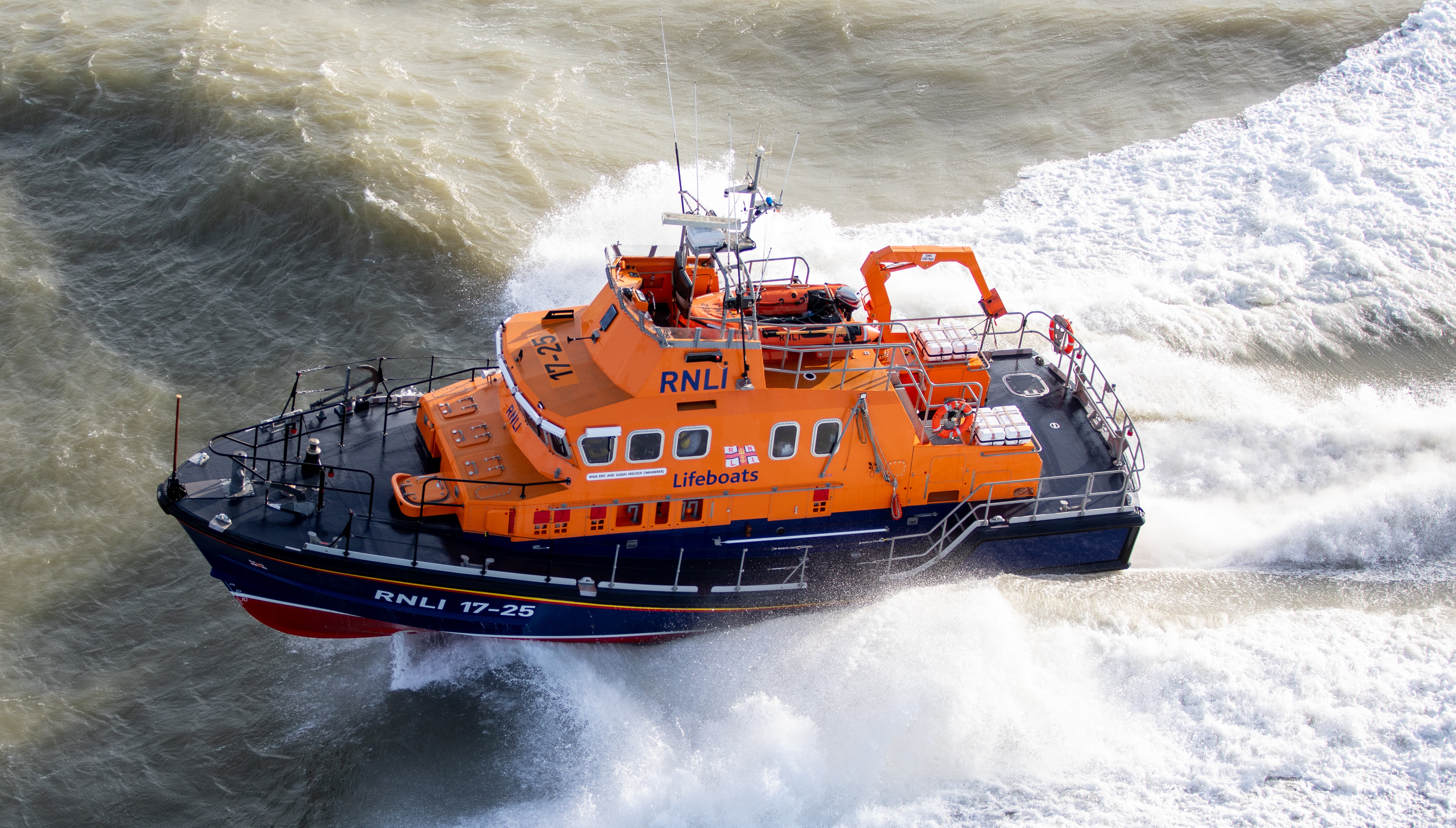 Photo of Yarmouth Lifeboat taken from a helicopter