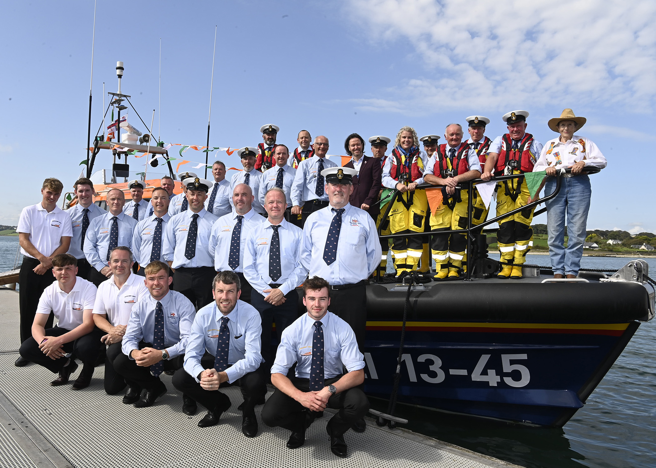 Courtmacsherry RNLI with donor Val Adnams and Morgan Stockley
