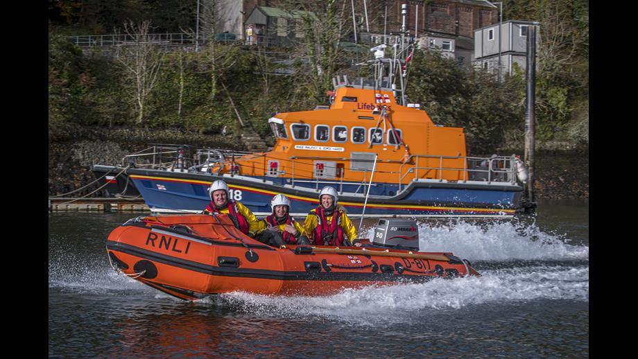 Rnli Rib Engine Fowey RNLI lifeboat volunteers rescue two young men in broken down rib ...