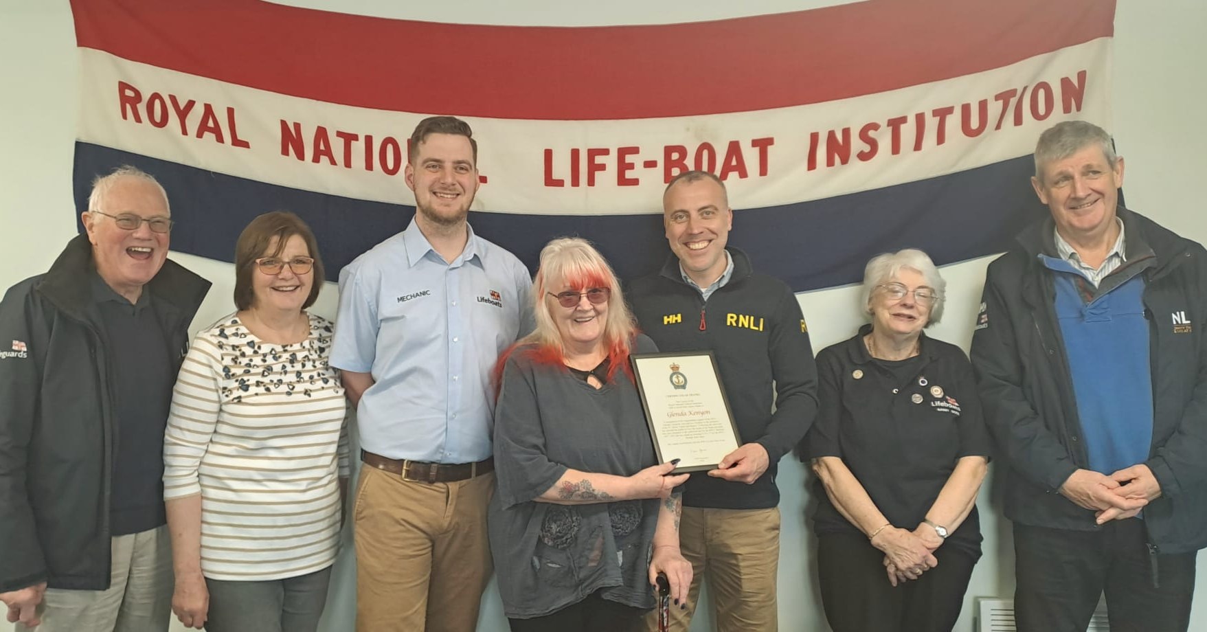 Glenda Kenyon presented with a certificate of thanks for her fundraising