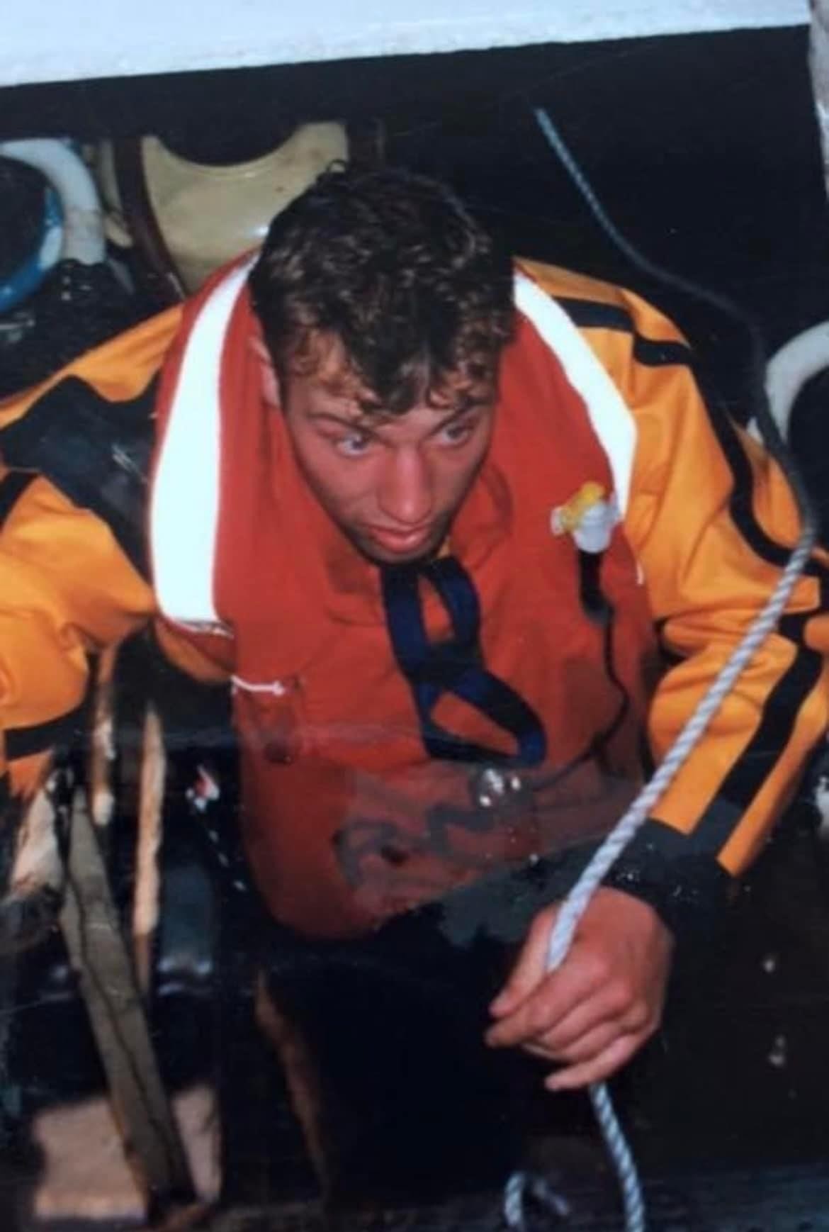 RNLI Crewman Robert Frost as a young boy when first joined Berwick-upon-Tweed RNLI station