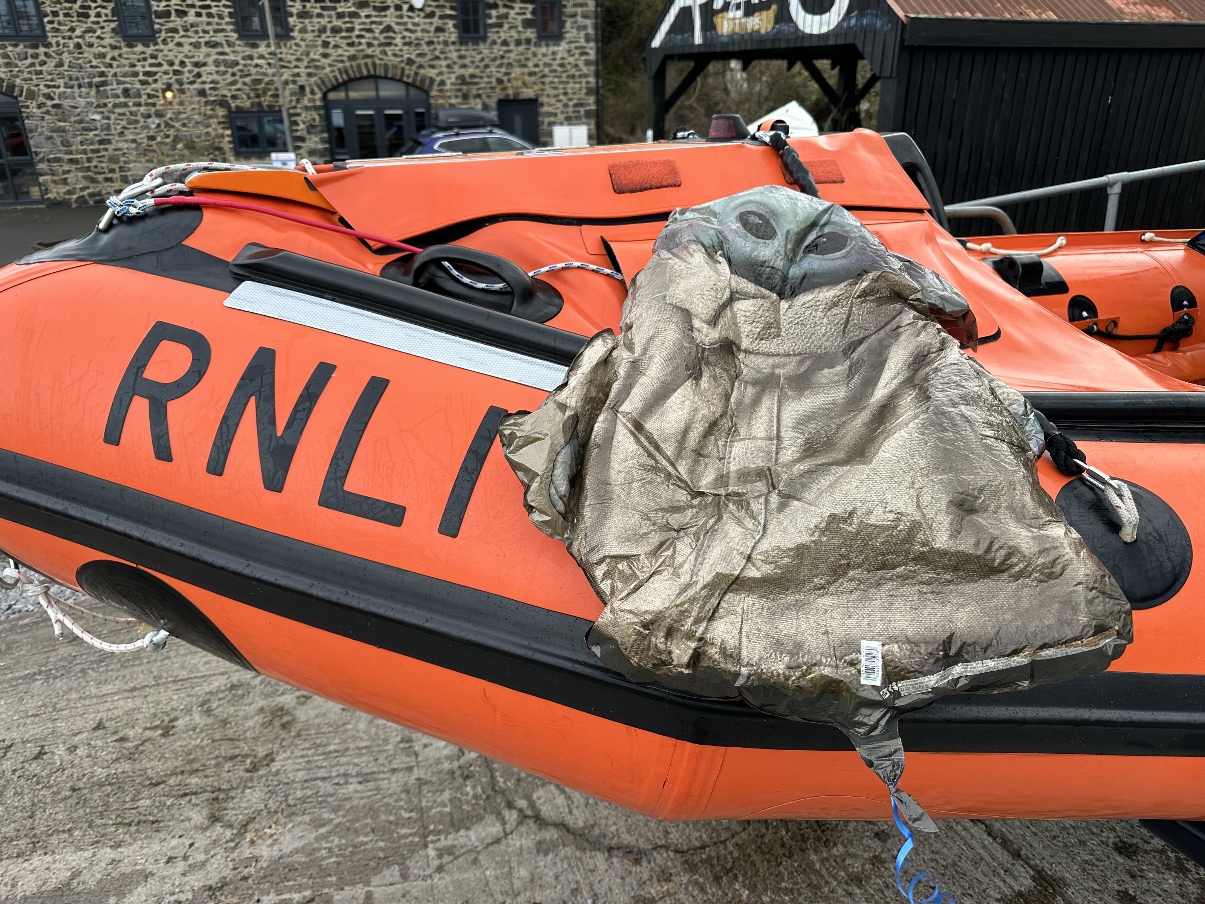 Photo of the D Class Lifeboat with the Item rescued from Embleton Bay