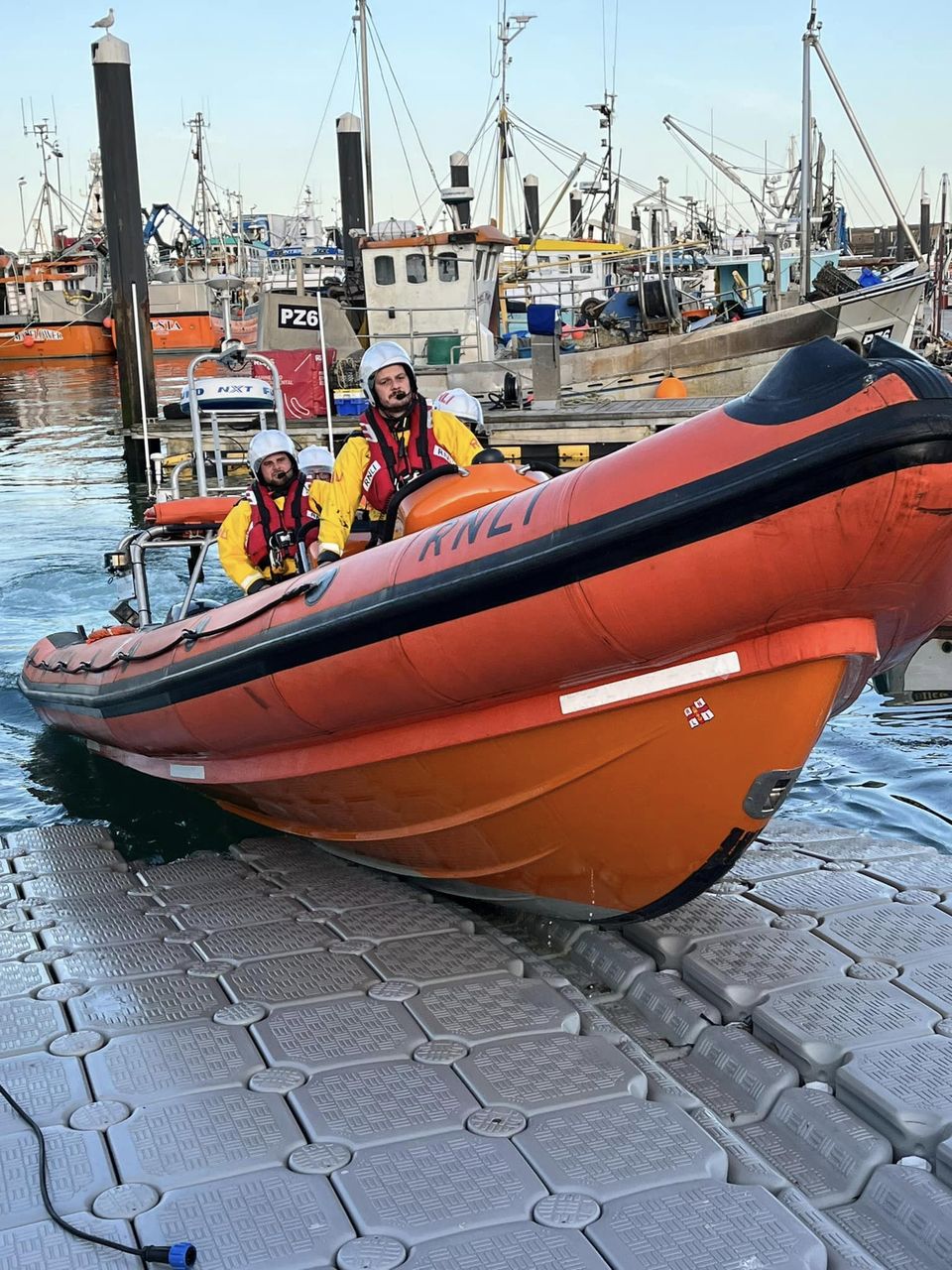 Picture shows lifeboat return to base.