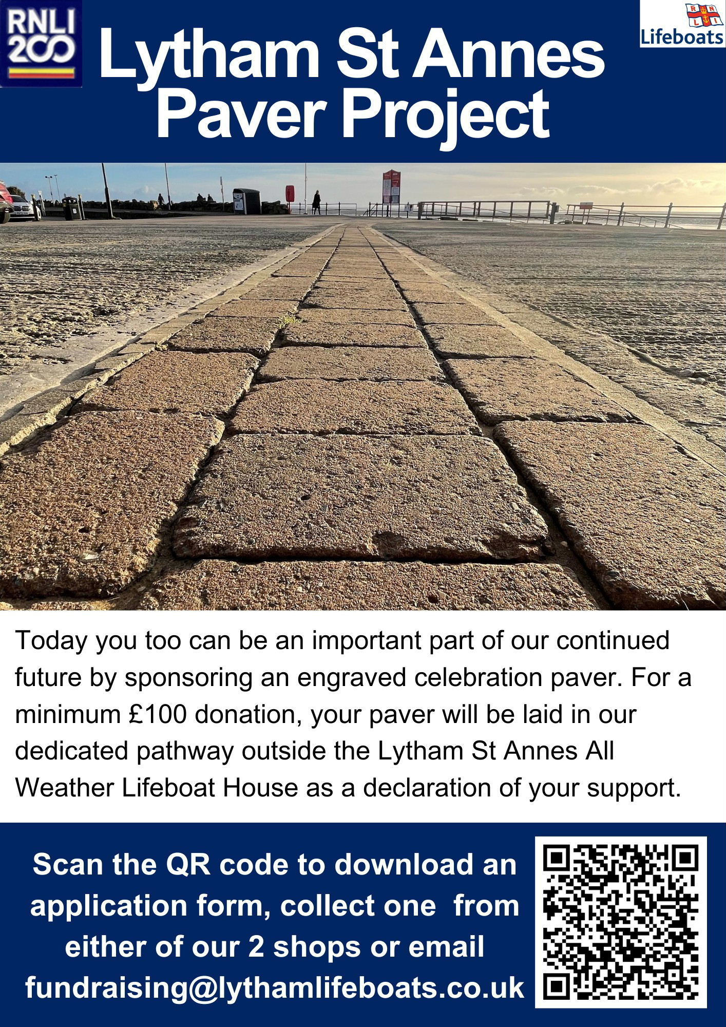 A poster showing pavers close up leading to the slipway