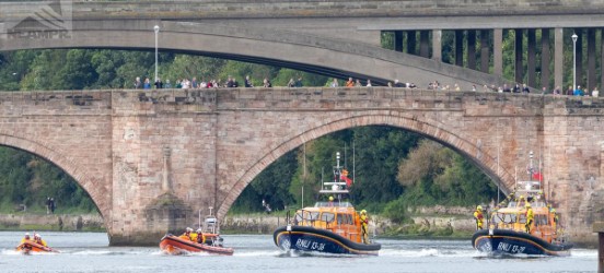 Berwick-upon-Tweed D-class and Atlantic 85, Eyemouth and Seahouses Shannon lifeboats demonstrating how rescues