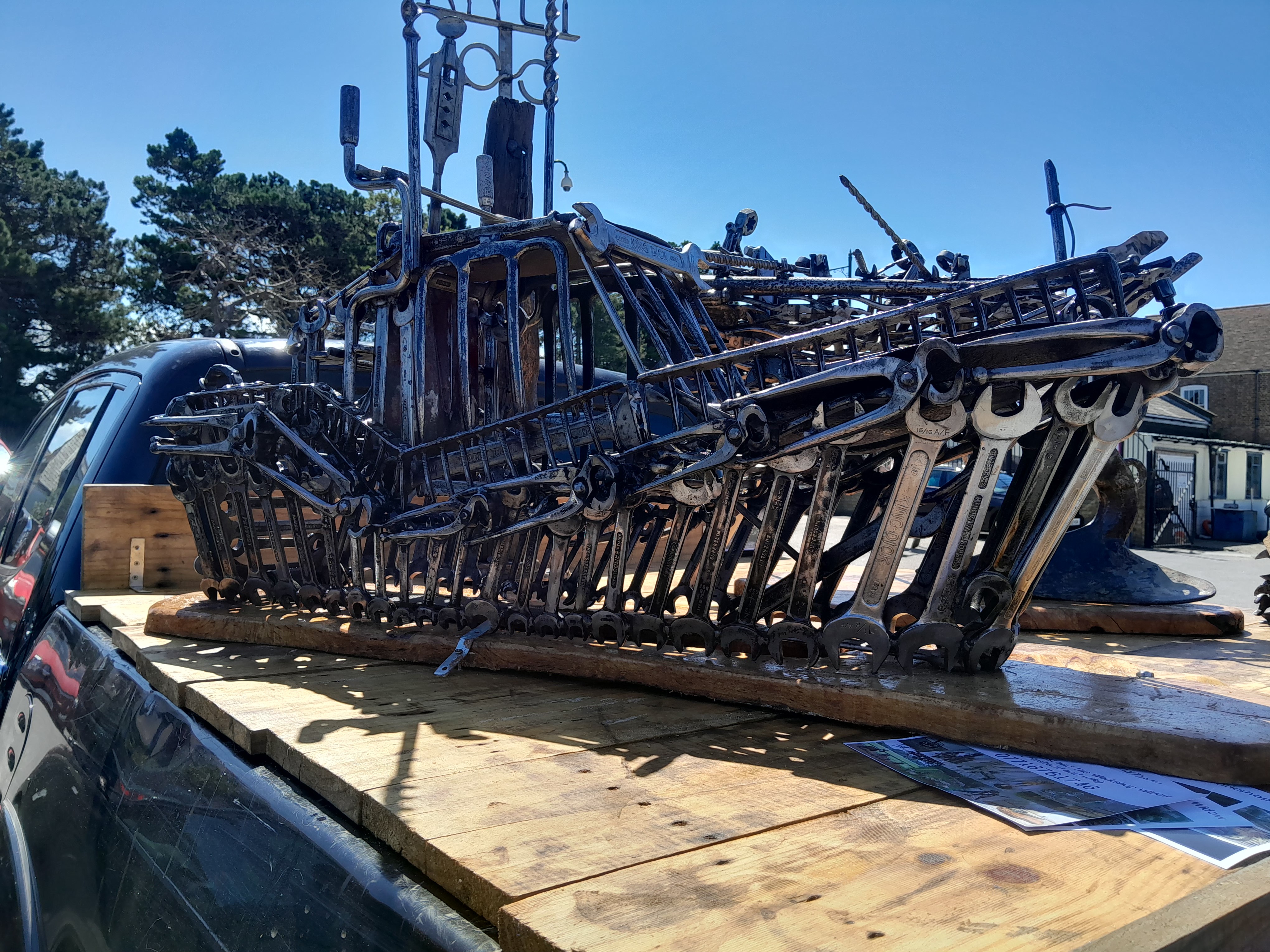The Trent lifeboat sculpture in the car park of Whitstable harbour on Sunday.