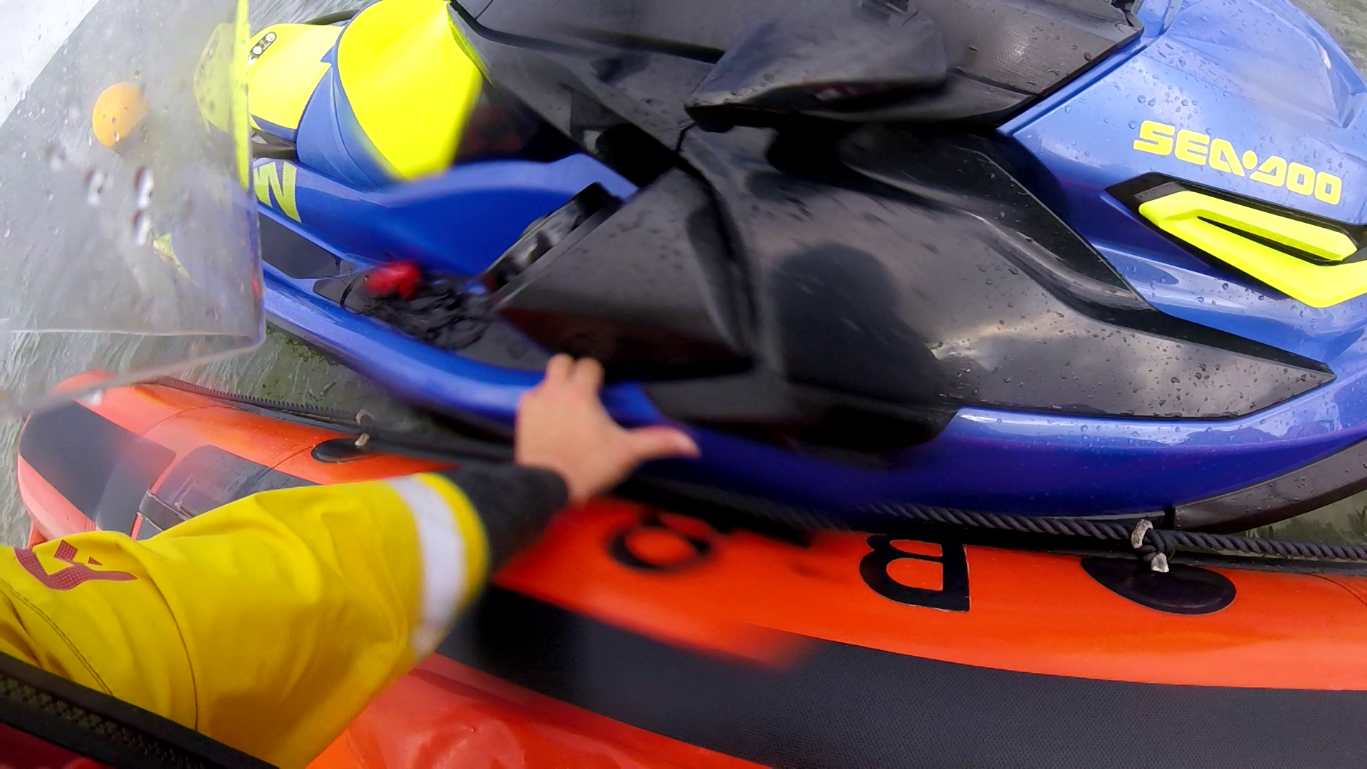 The jet ski alongside the Whitstable lifeboat after it broke down off Herne Bay on Thursday afternoon.
