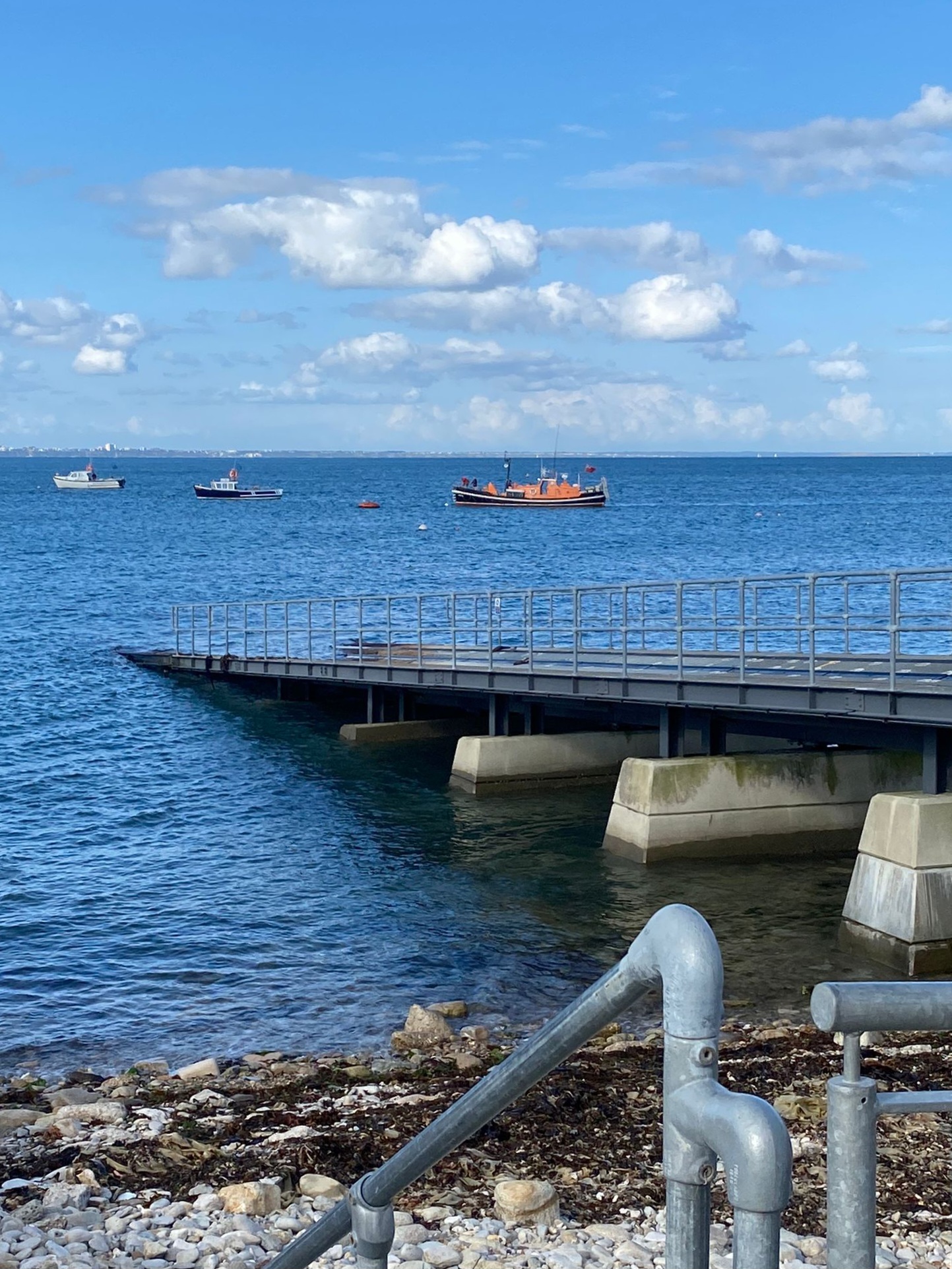 Retired 1960's Watson Class Lifeboat 'AMiTy' in Swanage Bay